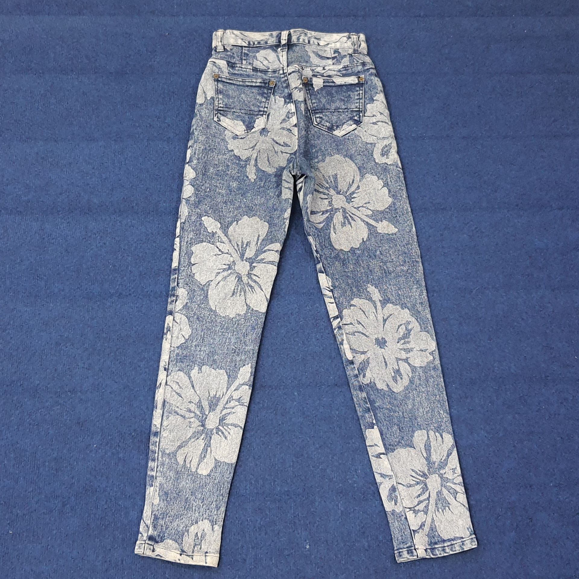 Japanese Brand Vintage Ryu Sports Full Print Jeans C258N26 Size 23" - 3 Thumbnail