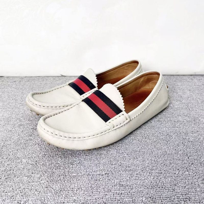 Gucci Gucci Classic All-Leather Casual Loafers in White Size US 5.5 / EU 38 - 1 Thumbnail