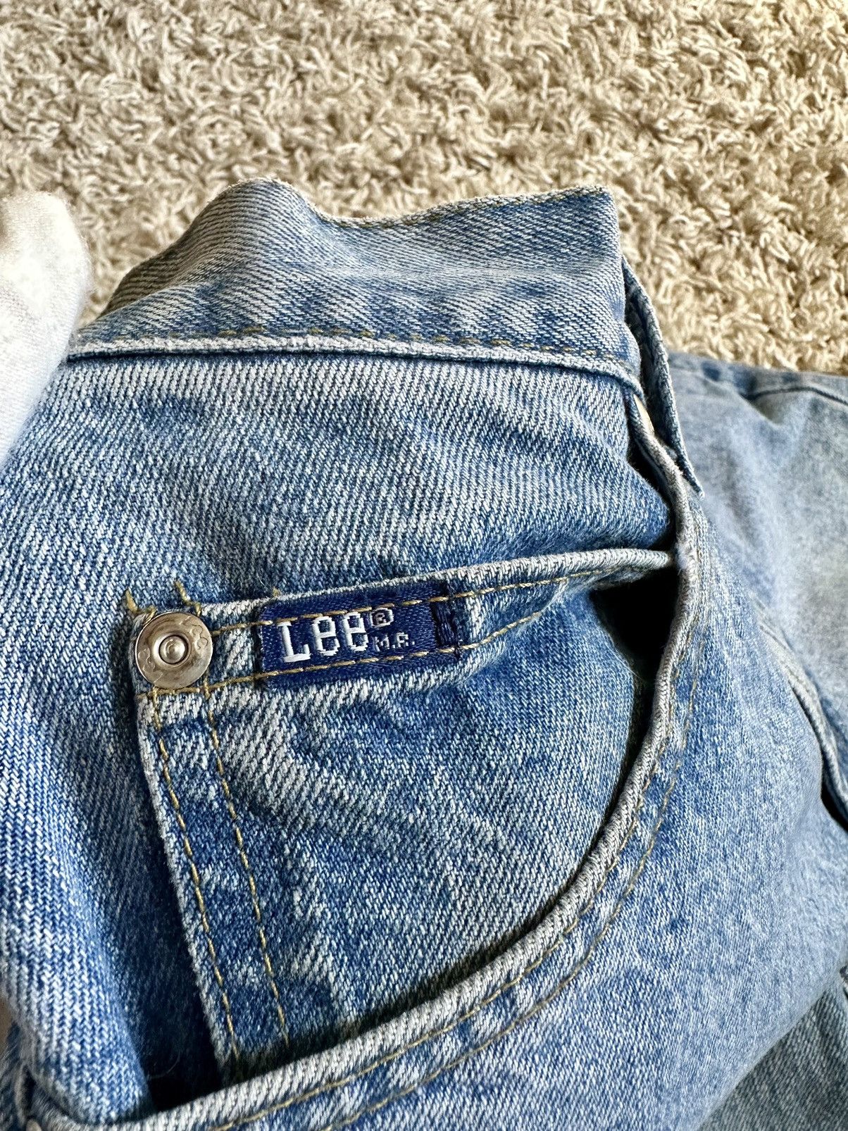 Jean × Lee × Vintage VNTG Lee Denim Jeans Made In USA Streetwear Y2K Rare 90s Size US 31 - 6 Thumbnail