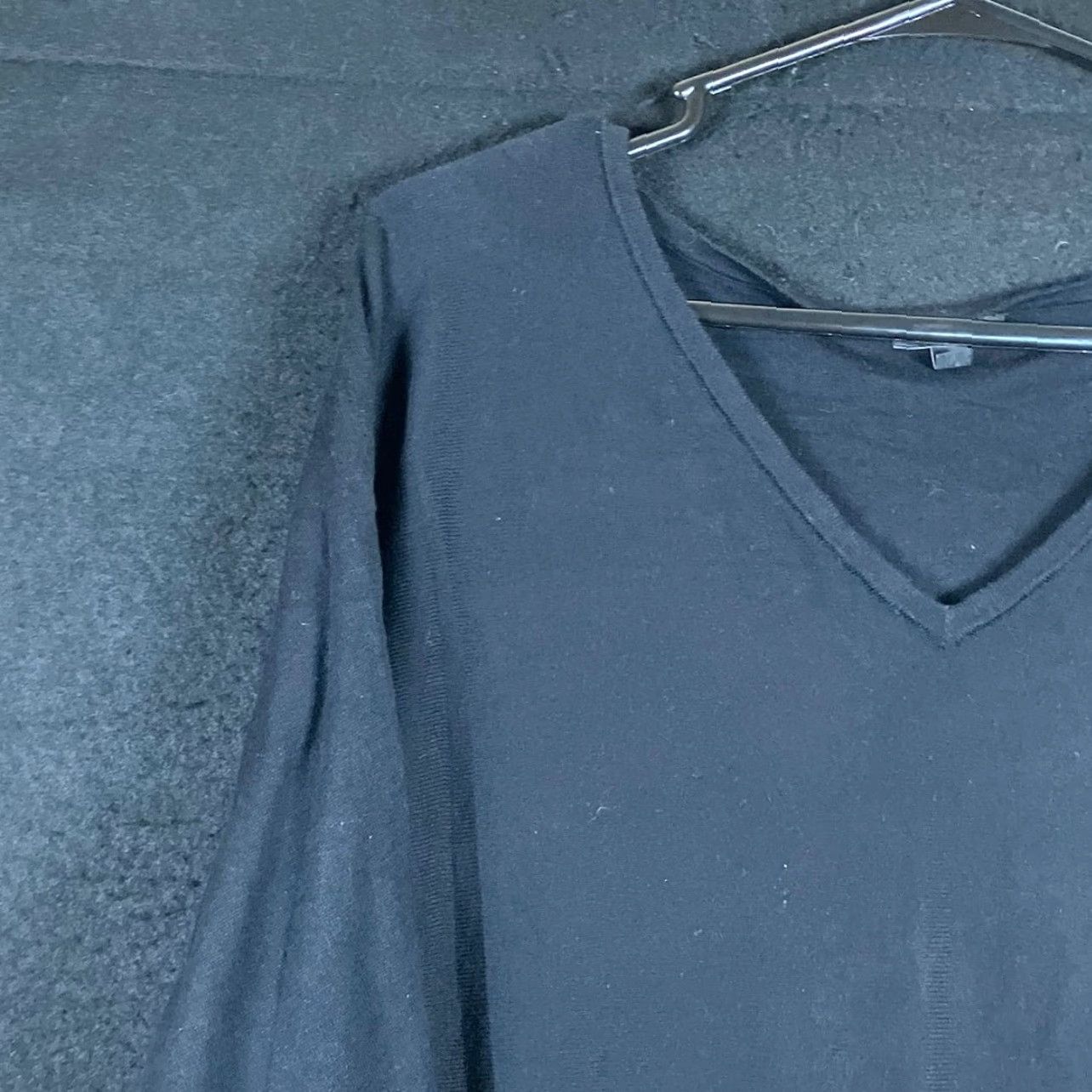 Talbots Talbots Womens Blouse Black V-Neck 3/4 Sleeve Oversized Large L Cotton Blend Jersey Rayon Spandex Knit Casual Workwear Formal Womens Size L / US 10 / IT 46 - 4 Thumbnail