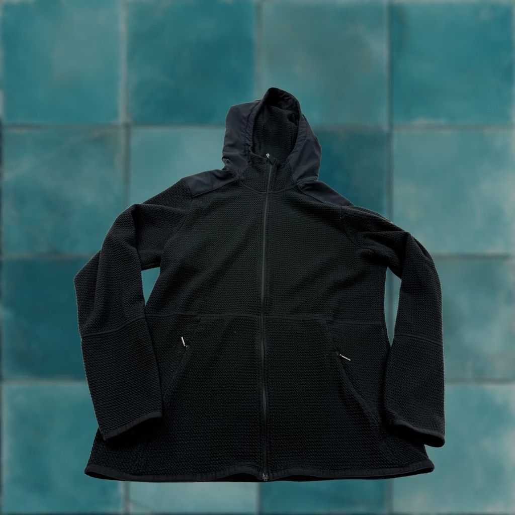 Vintage Columbia Jacket Womens XL Black Textured Fleece Hooded Full Zip Pockets Stretch Size XL / US 12-14 / IT 48-50 - 1 Thumbnail
