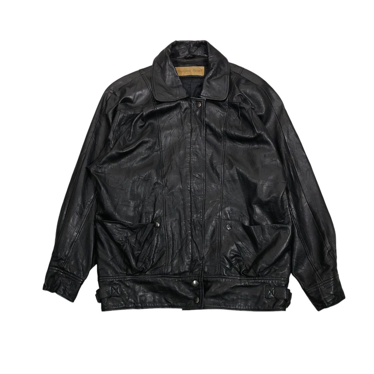 Japanese Brand 🔥VINTAGE BIKER LEATHER JACKET SHYNING HEART ISSEY MIYAKE Size US M / EU 48-50 / 2 - 1 Thumbnail