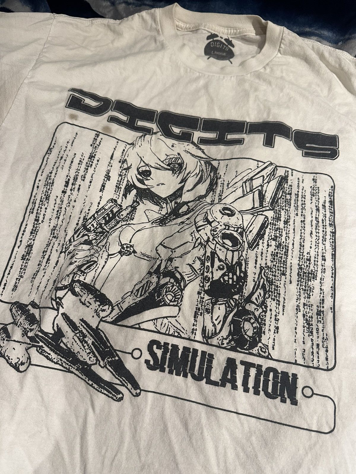 Vintage Digits238 White Anime Girl Tee Size US L / EU 52-54 / 3 - 2 Thumbnail