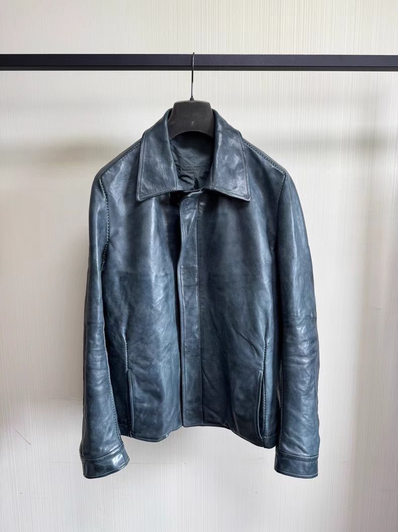 Carol Christian Poell Black Leather Jacket with Collar, Size L Size US L / EU 52-54 / 3 - 1 Thumbnail