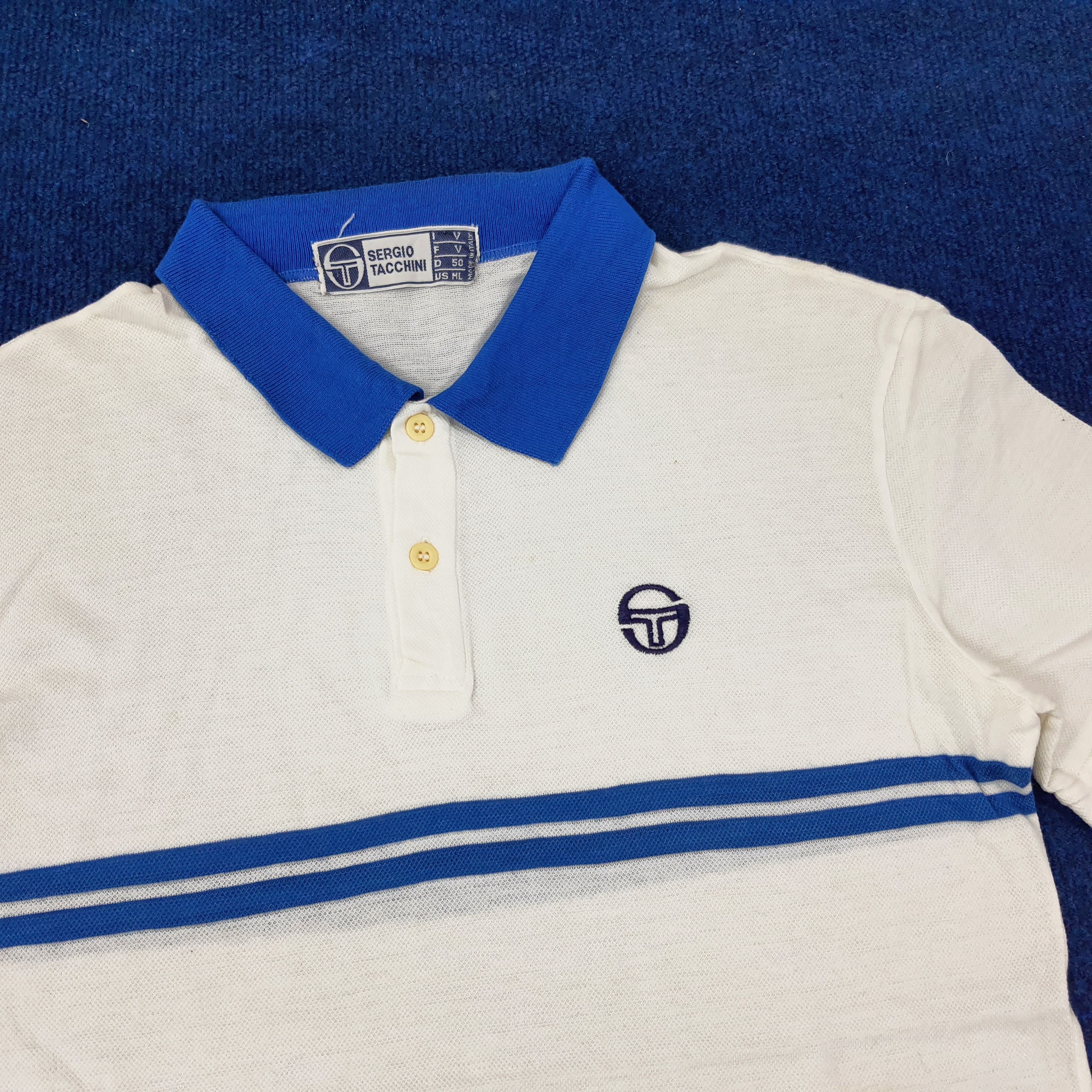 Sergio Tacchini × Vintage Vintage Sergio Tacchini Designer Polo Shirt C219N6 Size US M / EU 48-50 / 2 - 2 Thumbnail