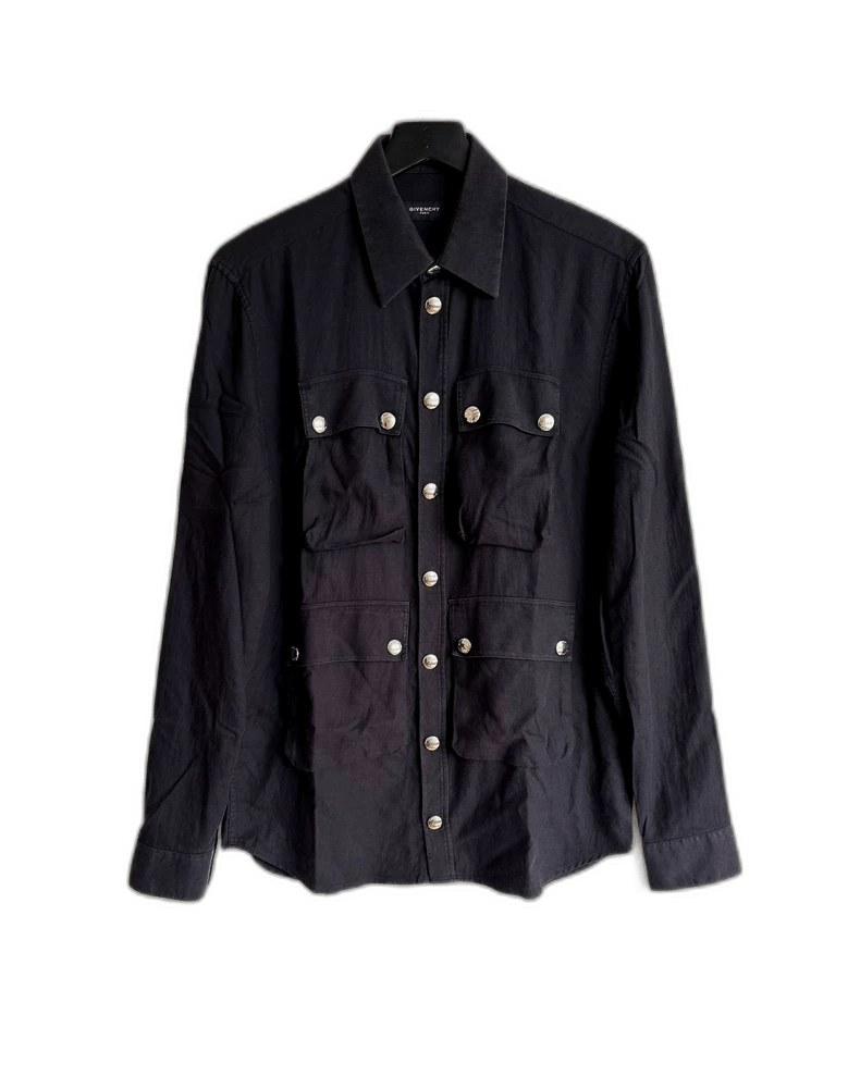 Givenchy Givenchy Givenchy Metallic Button Long Sleeve Shirt -2507 Size US M / EU 48-50 / 2 - 1 Thumbnail