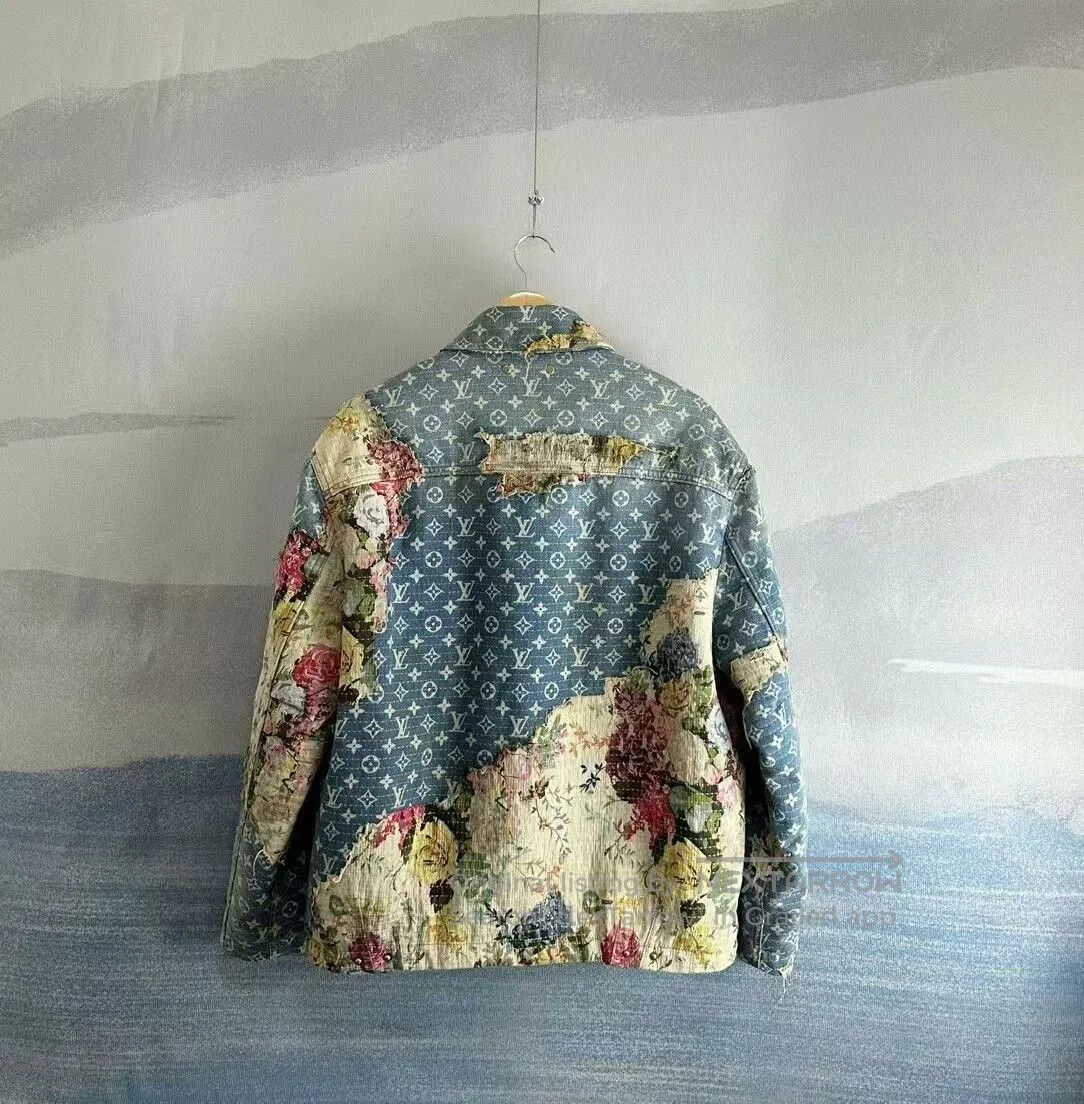 Louis Vuitton louis vuitton floral patchwork denim jacket. Size L / US 10 / IT 46 - 3 Thumbnail