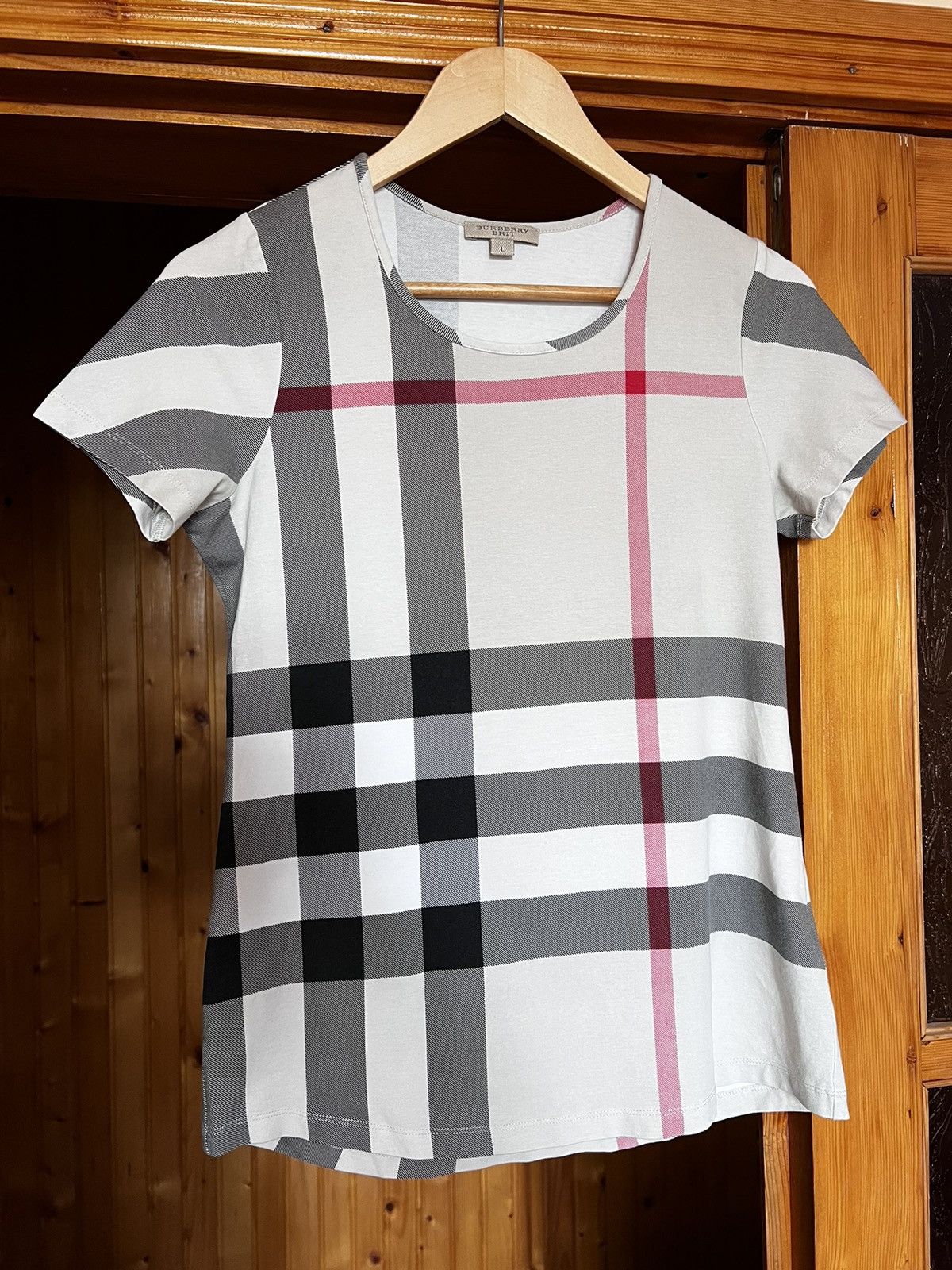 Burberry × Burberry Prorsum Burberry Brit Nova Check t-shirt luxury authentic Size L / US 10 / IT 46 - 1 Thumbnail