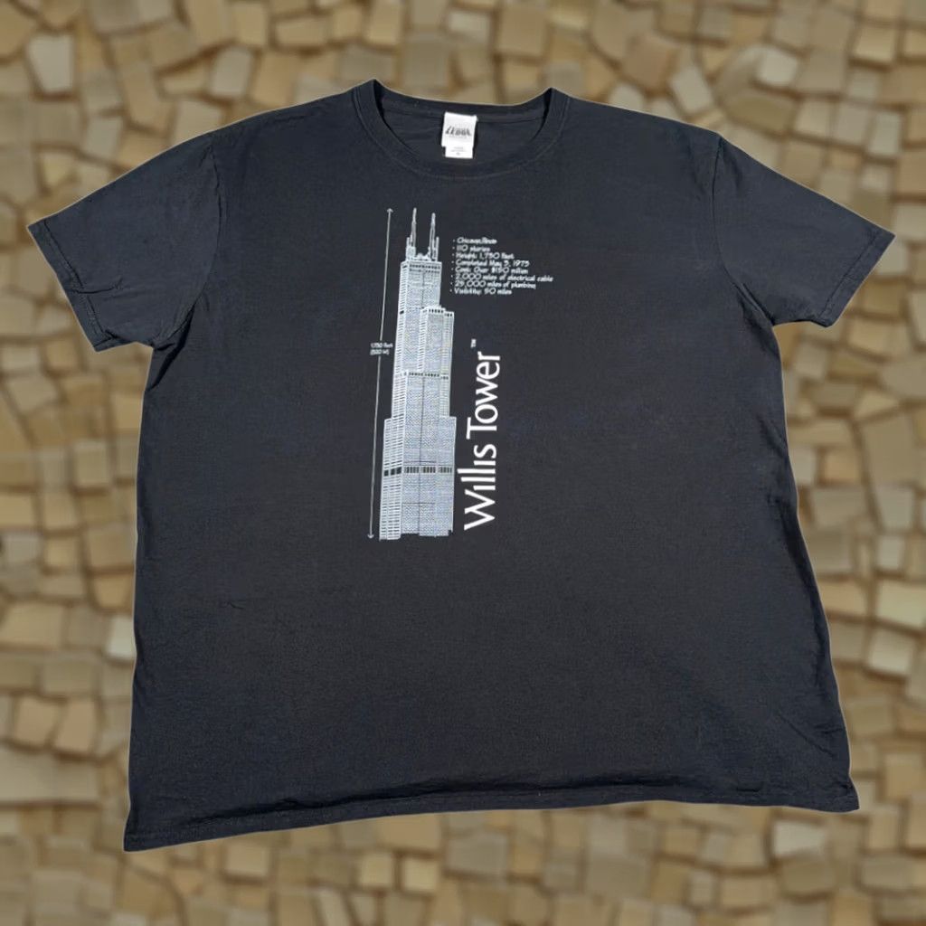 Sears VINTAGE Chicago Shirt Adult EXTRA LARGE Black Willis Sears Tower City Skydeck Souvenir Size US XL / EU 56 / 4 - 1 Thumbnail