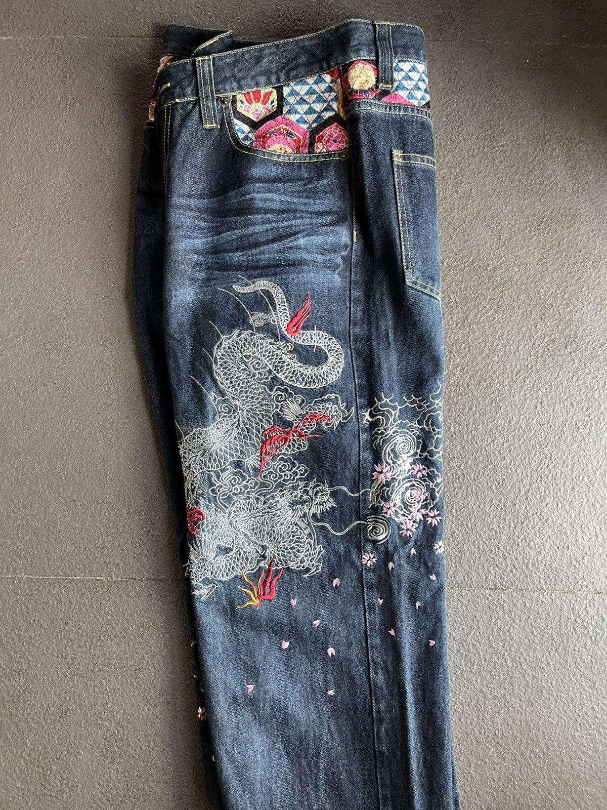 Karakuri Tamashii Vomaine Dragon Embroidery Wide Leg Denim Karakuri Tamashii Size US 32 / EU 48 - 5 Thumbnail