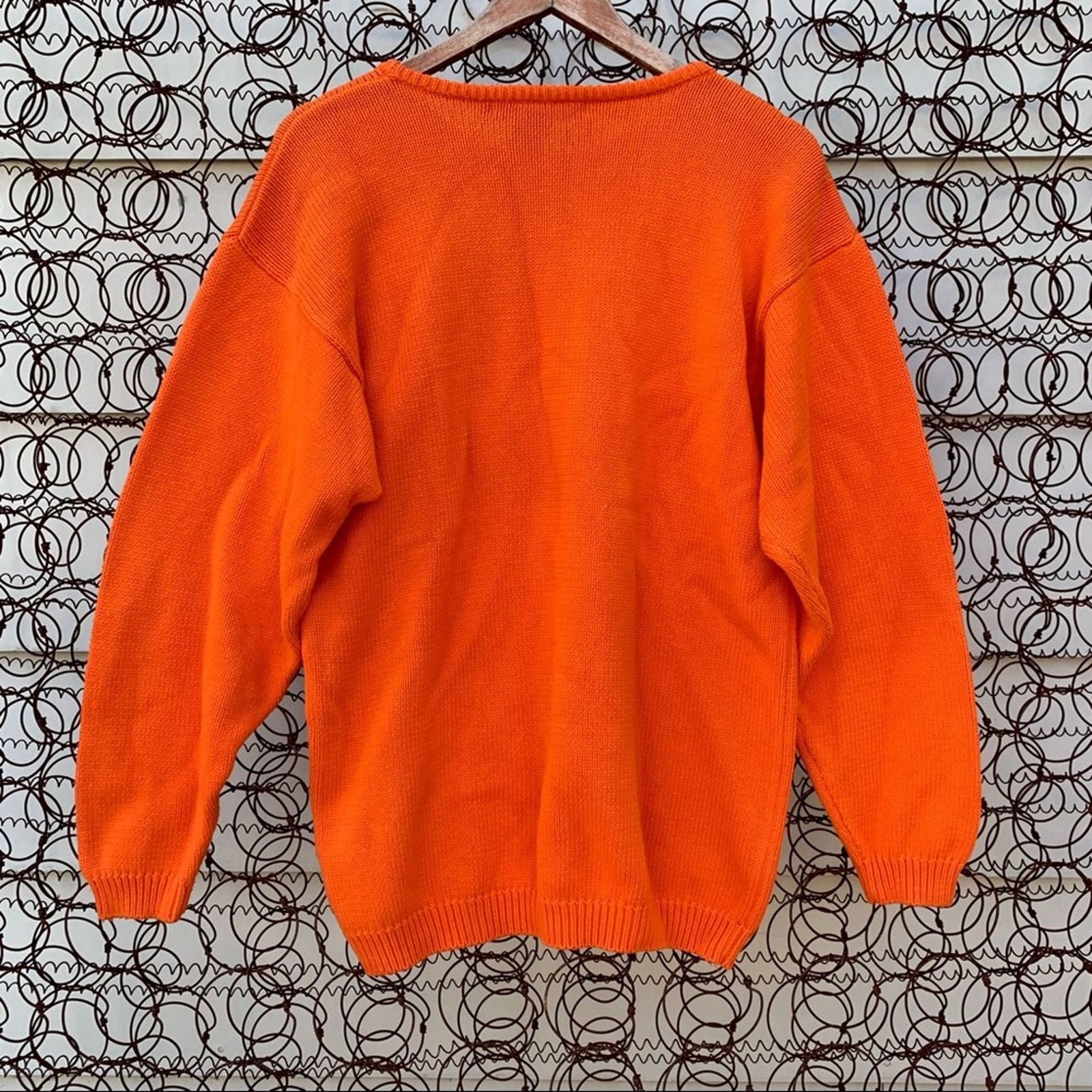 Vintage Vintage 80s IB Diffusion’s bright orange crewneck sweater Size L / US 10 / IT 46 - 2 Thumbnail