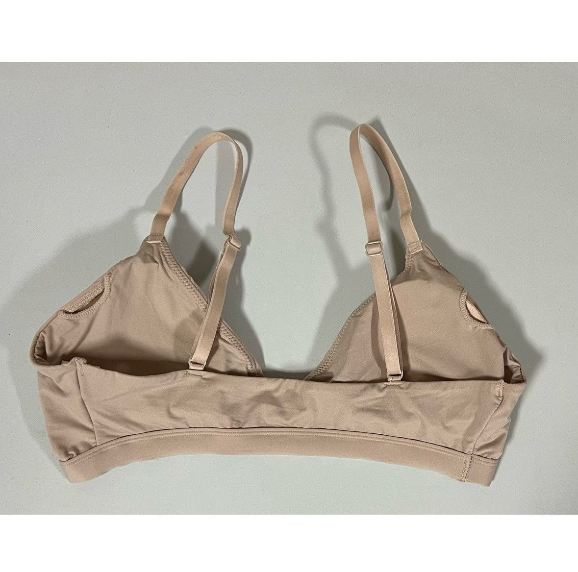 Vintage Beige Solid Padded Triangle Bra Bralette Lingerie Size S ✨ Size S / US 4 / IT 40 - 3 Thumbnail