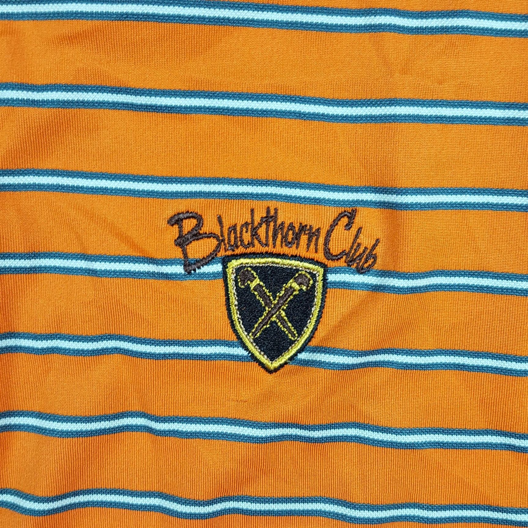 Footjoy VINTAGE FootJoy Polo Shirt Athletic Collar Striped Stretch Polyester size M Orange Men Polo Shirt Size US M / EU 48-50 / 2 - 3 Thumbnail