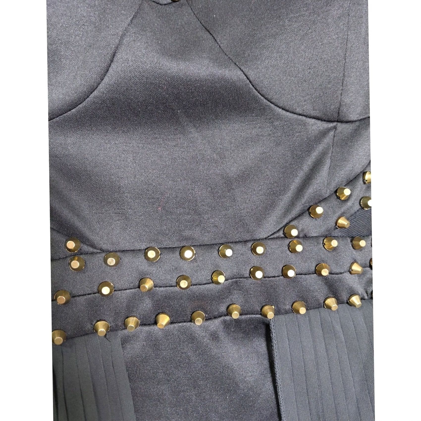 Vintage VOXX Black Strapless Jumpsuit Stud Accents Women Size L Dress Length Knee Length Party/Cocktail Size 36" / US 14 / IT 50 - 4 Thumbnail