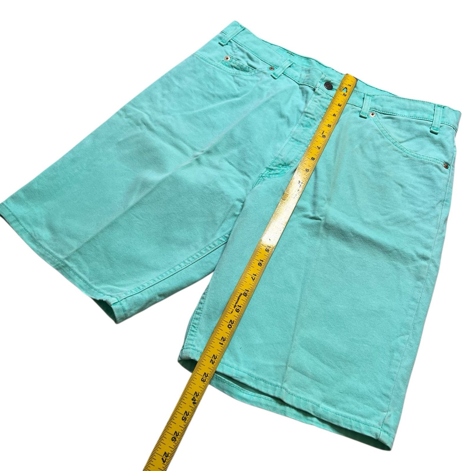 Levi's Vintage Levi’s 550 Mint Green Denim Shorts USA Men’s 38 Size US 38 / EU 54 - 8 Thumbnail
