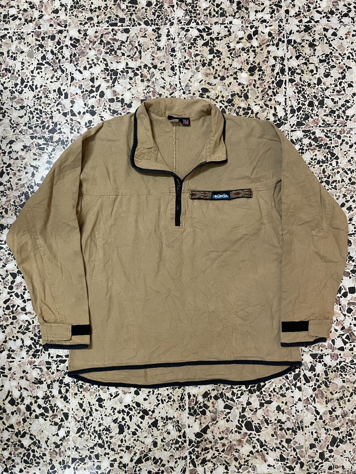 KAVU × Patagonia × Urban Outfitters Kavu Seattle USA Canvas Pullover Zip Jacket Mens Large Brown Size US L / EU 52-54 / 3 - 1 Thumbnail