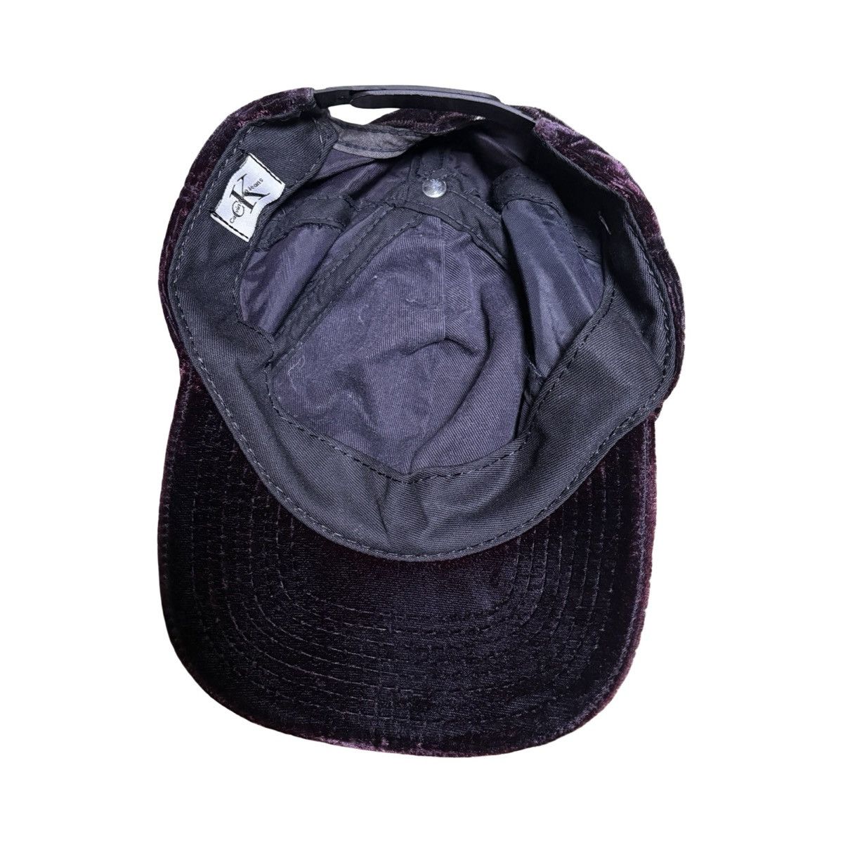 Calvin Klein Vintage 90s Calvin Klein Faded Velour Black Purple Hat Cap Size ONE SIZE - 5 Thumbnail