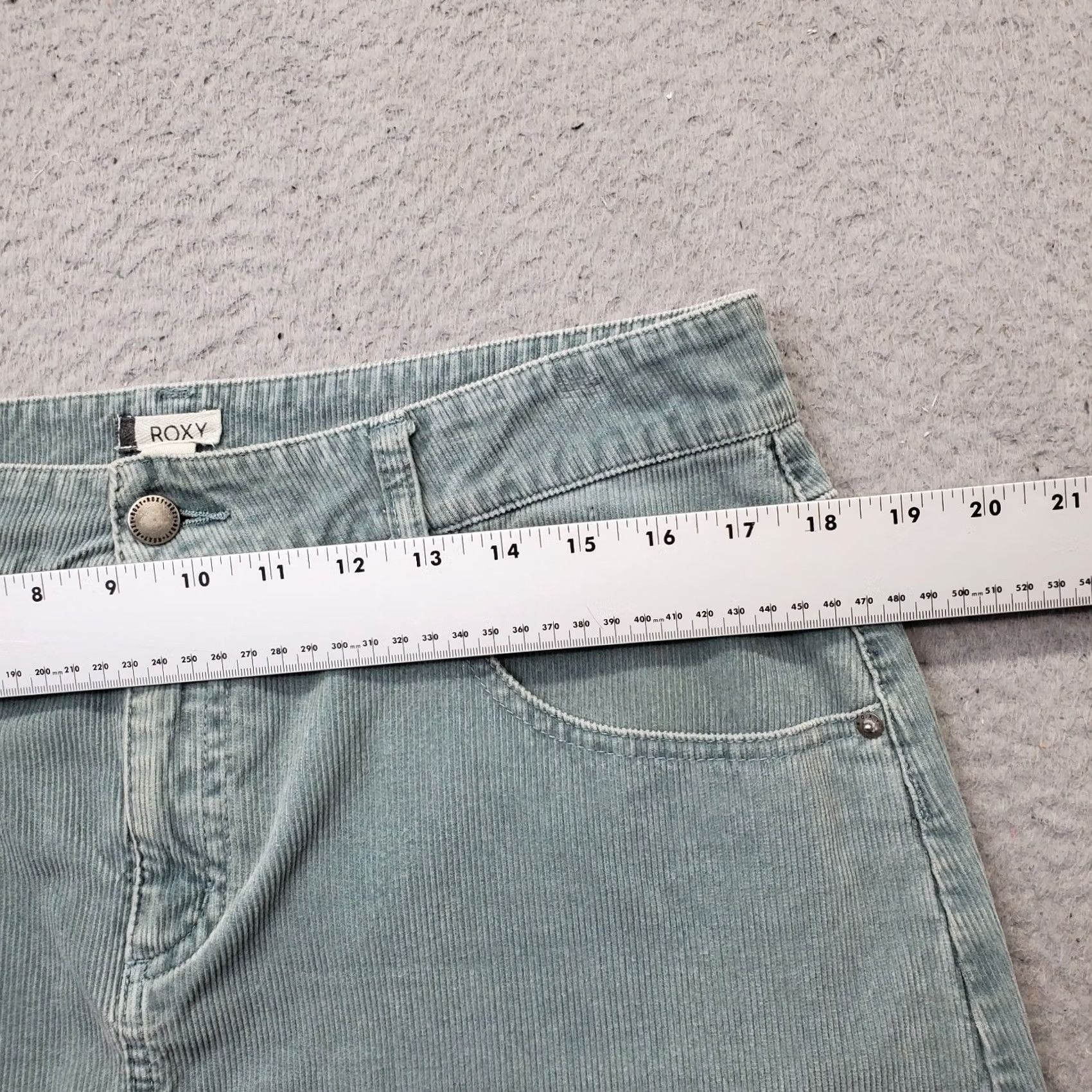 Vintage ROXY Womens XL Sage Green Corduroy A-Line Mini Skirt 5-Pocket Outdoor Size 40" / US 18 - 4 Thumbnail