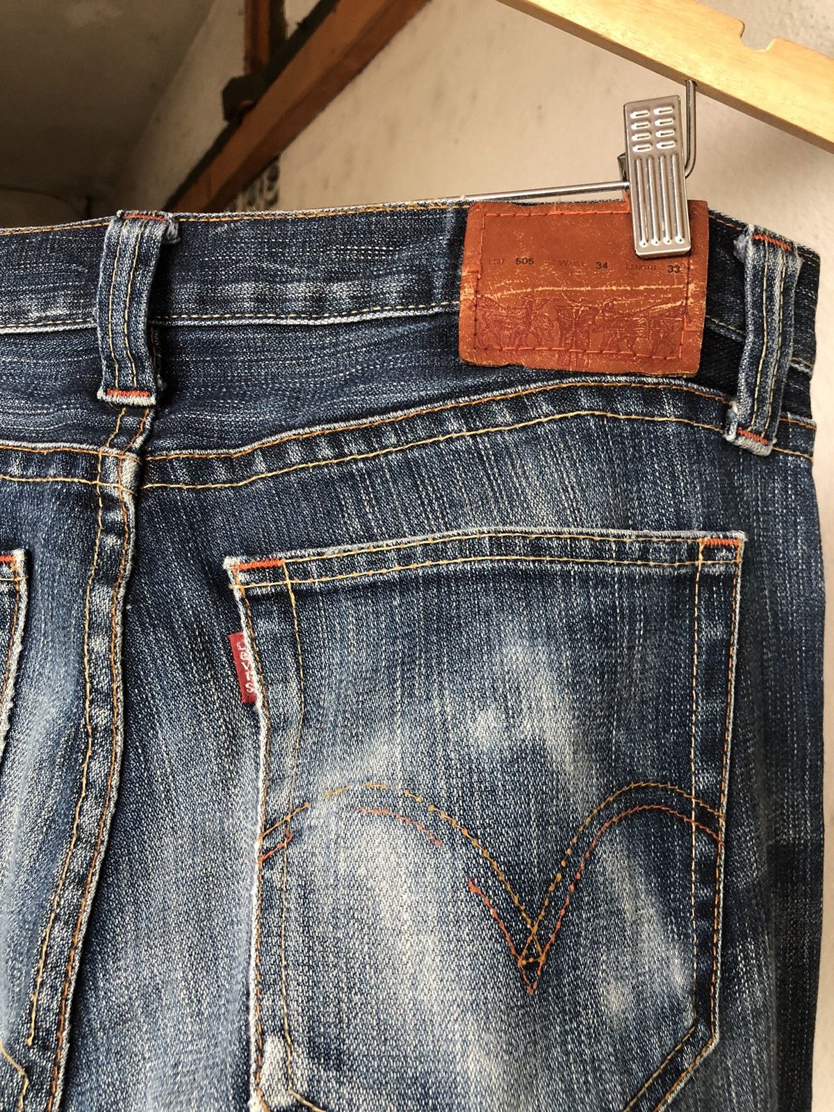 Levi's Vintage Levis 505 Flare Straight Cut Distressed Jeans Size US 34 / EU 50 - 14 Thumbnail