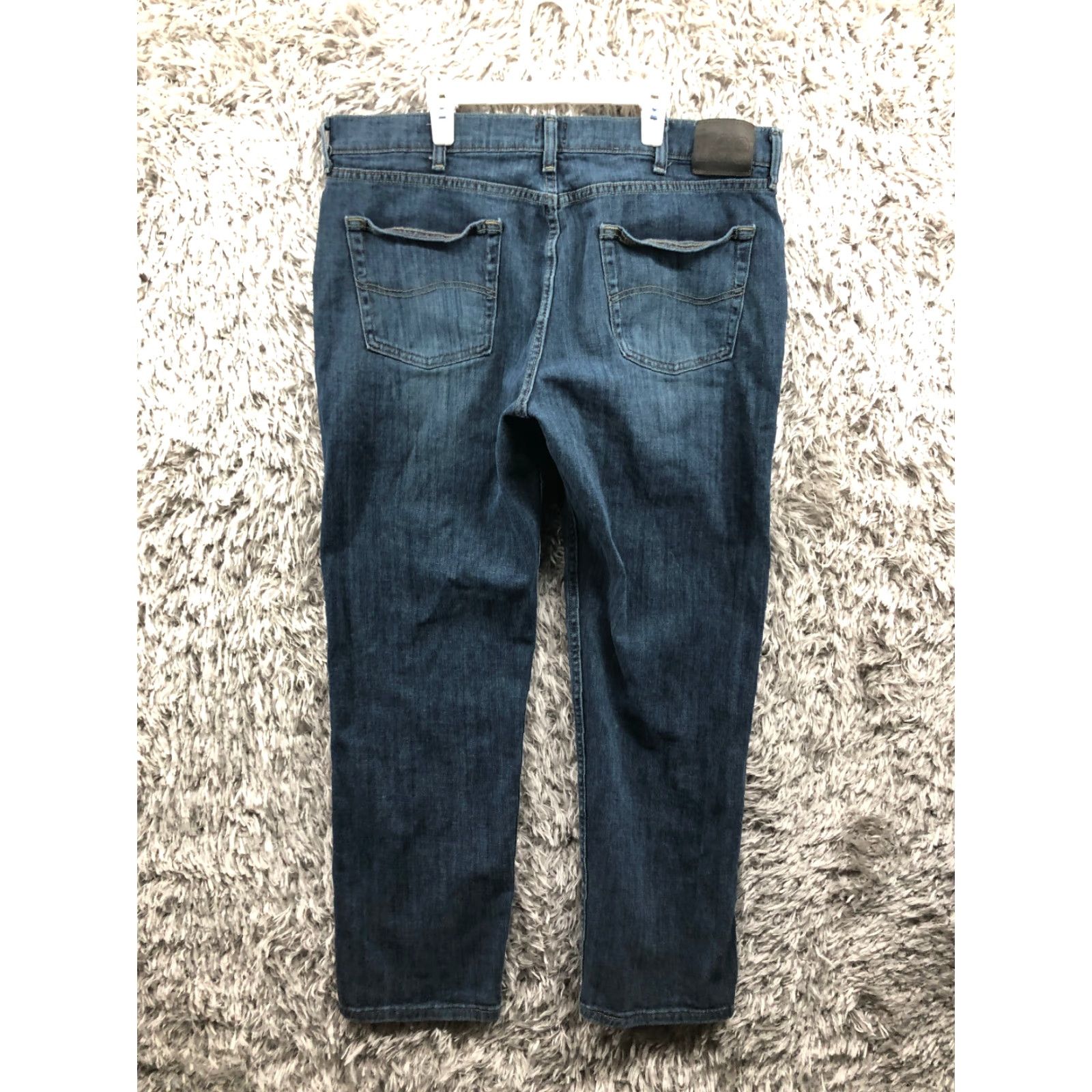 Lee Lee Jeans Mens Regular 38x32 Straight Leg Denim Blue Dark Wash Mid Rise 5-Pocket Comfort Brand Lee Modern Series Size US 38 / EU 54 - 5 Thumbnail