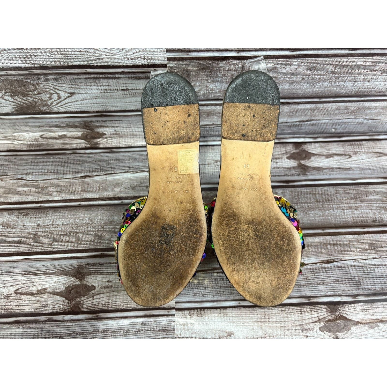Dolce & Gabbana Dolce Gabbana Bellucci Leather and Sequins Flat Slides Size Size US 6 / IT 36 - 4 Thumbnail