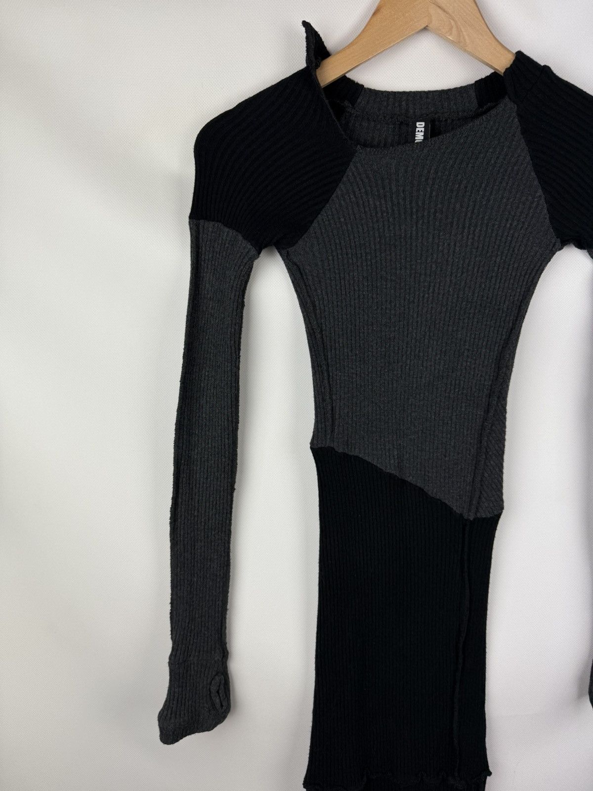 Demobaza Demobaza Avant-garde Ribbed Bodycon LS Sweater Dress Size S / US 4 / IT 40 - 4 Thumbnail