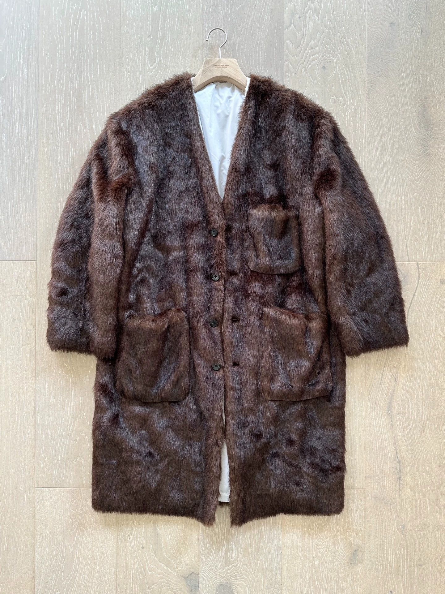 Raf Simons Raf Simons SS Collarless Double-Face Eco Fur Coat Size S / US 4 / IT 40 - 1 Thumbnail