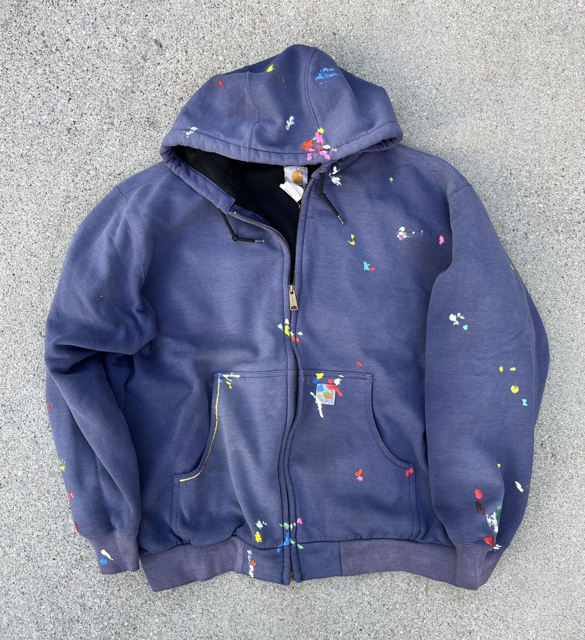 Carhartt Vintage Carhartt Hoodie Sun Fade Distressed Jacket Thermal Size US XL / EU 56 / 4 - 4 Thumbnail
