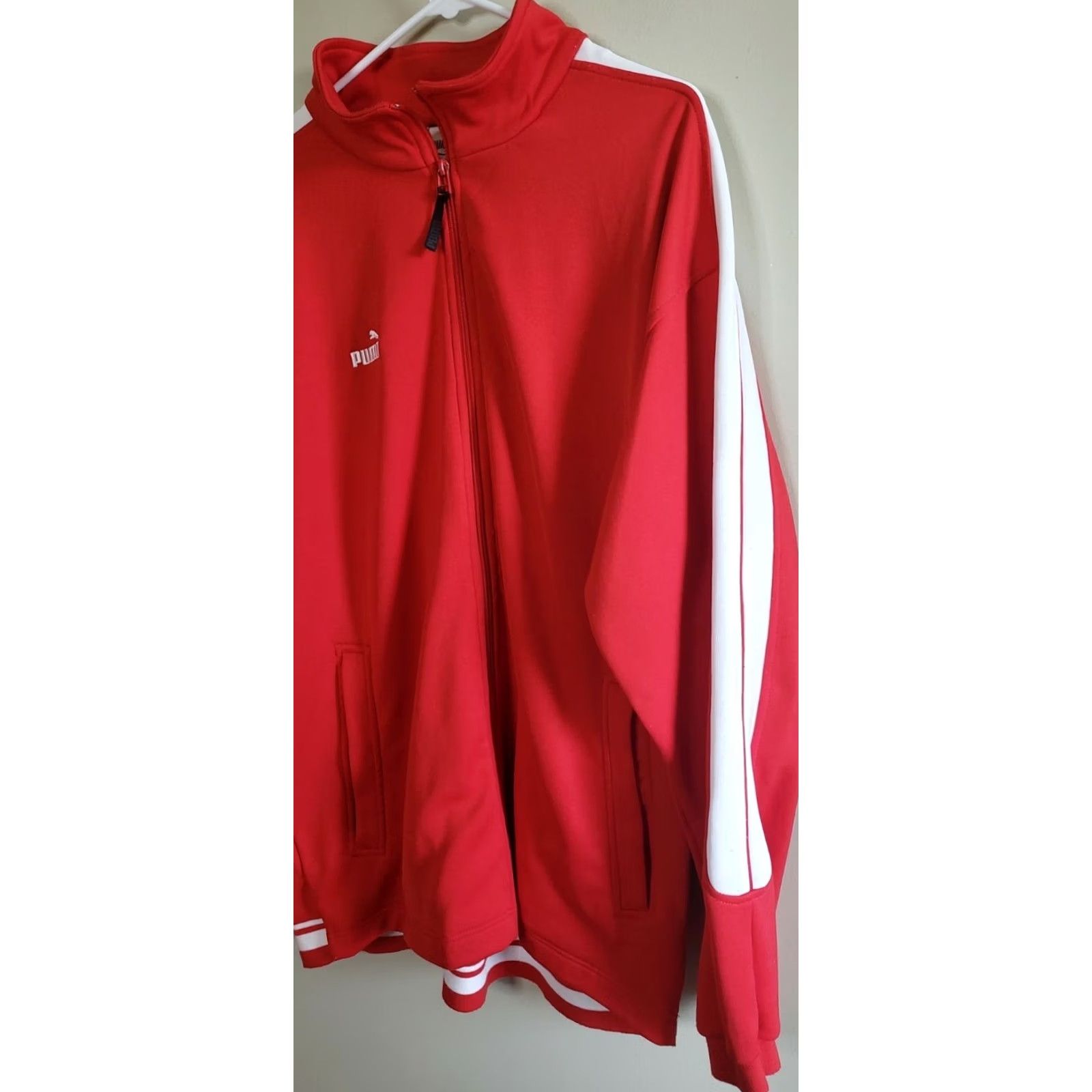 Puma VINTAGE Puma Track Jacket Mens XL Red & White Full Zip Up EUC Size US XL / EU 56 / 4 - 5 Thumbnail