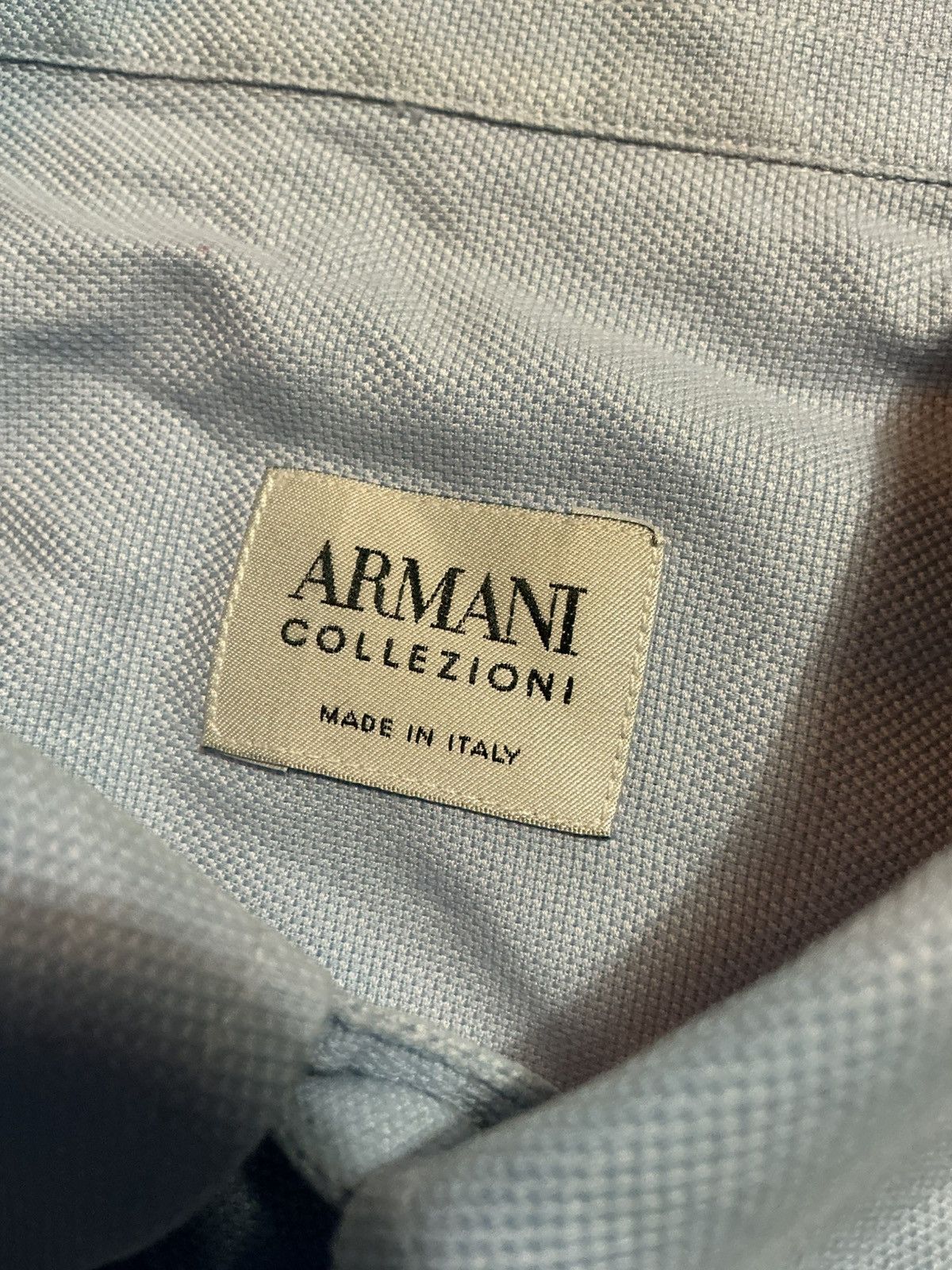 Armani Collezioni Armani Collezioni Made In Italy Blue Button Dress Shirt Size US XL / EU 56 / 4 - 5 Thumbnail