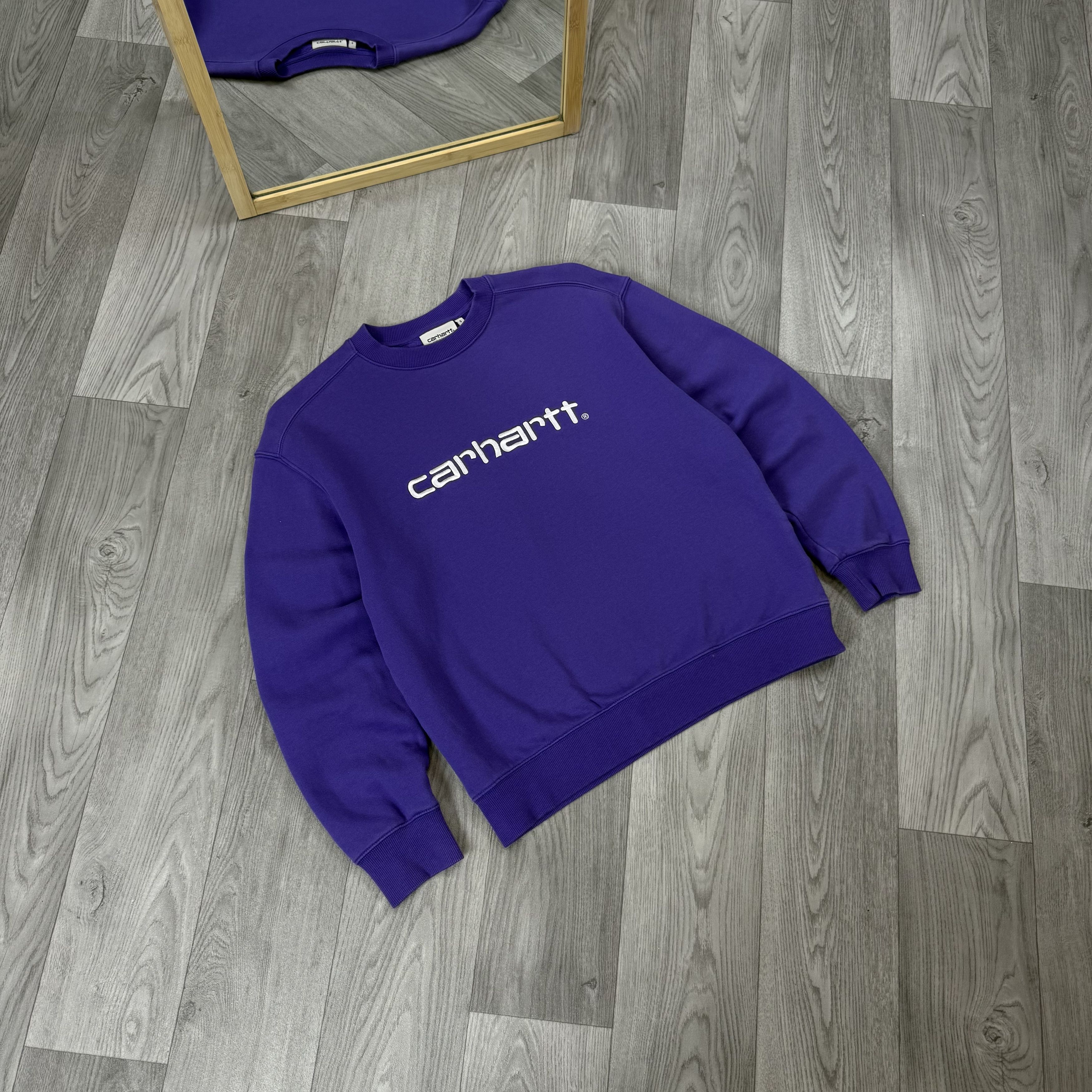 Carhartt Wip Carhartt WIP Embroidered Women's Purple Crewneck Sweatshirt Size S / US 4 / IT 40 - 2 Thumbnail