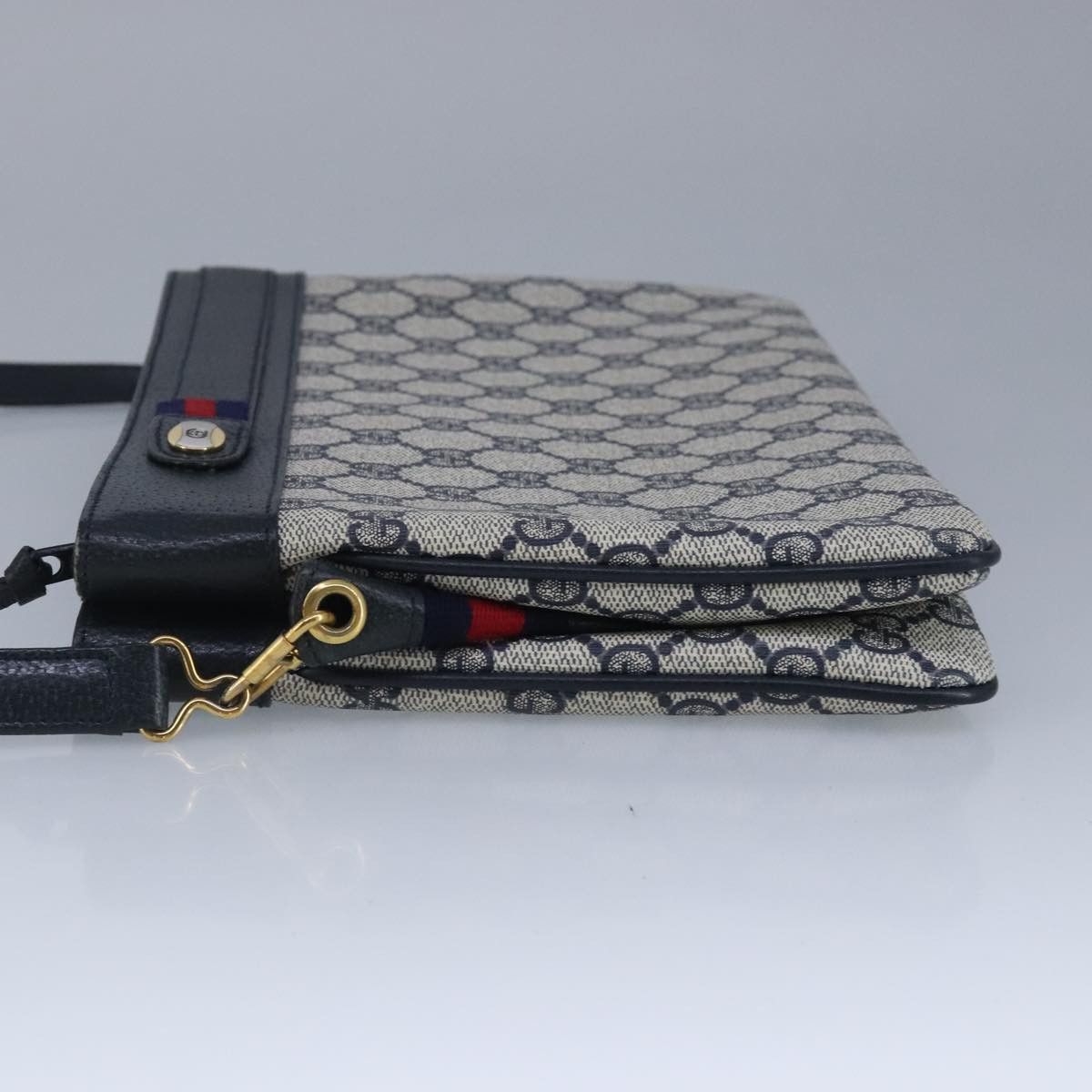 Gucci GUCCI GG Supreme Sherry Line Shoulder Bag Pvc Navy Gold Size ONE SIZE - 4 Thumbnail