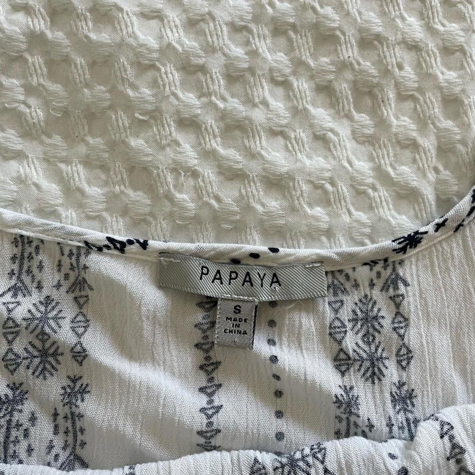 Designer Papaya white and blue striped tank top Size S / US 4 / IT 40 - 2 Thumbnail