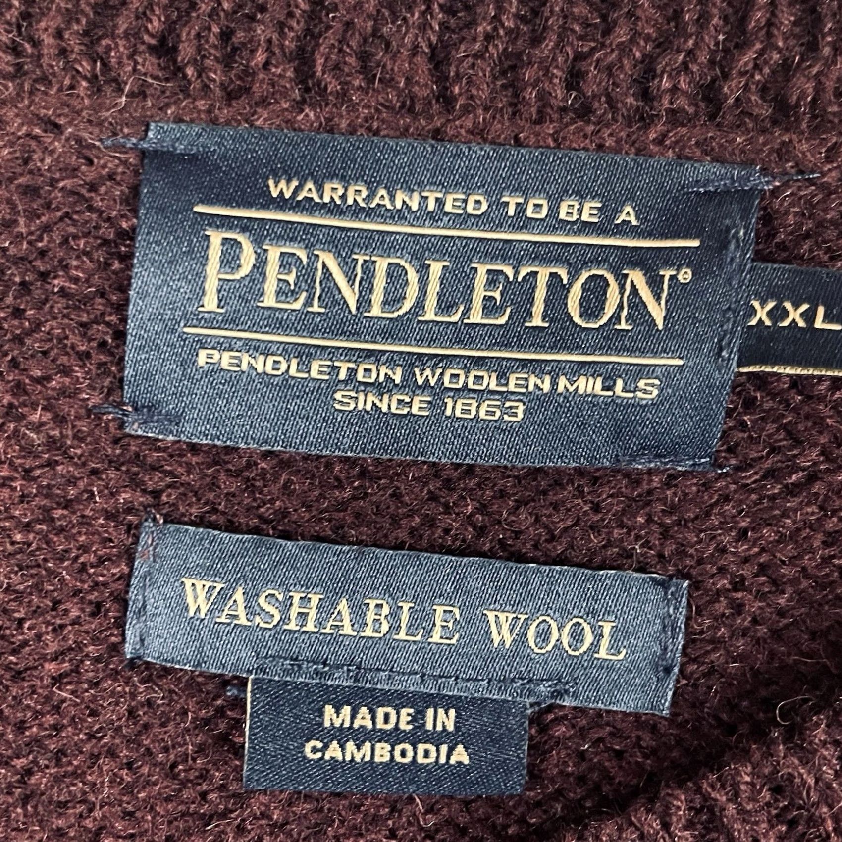 Pendleton Pendleton Sweater Mens 2XL Maroon Washable Shetland Wool Crew Neck Long Sleeve T478 Size US XXL / EU 58 / 5 - 5 Thumbnail