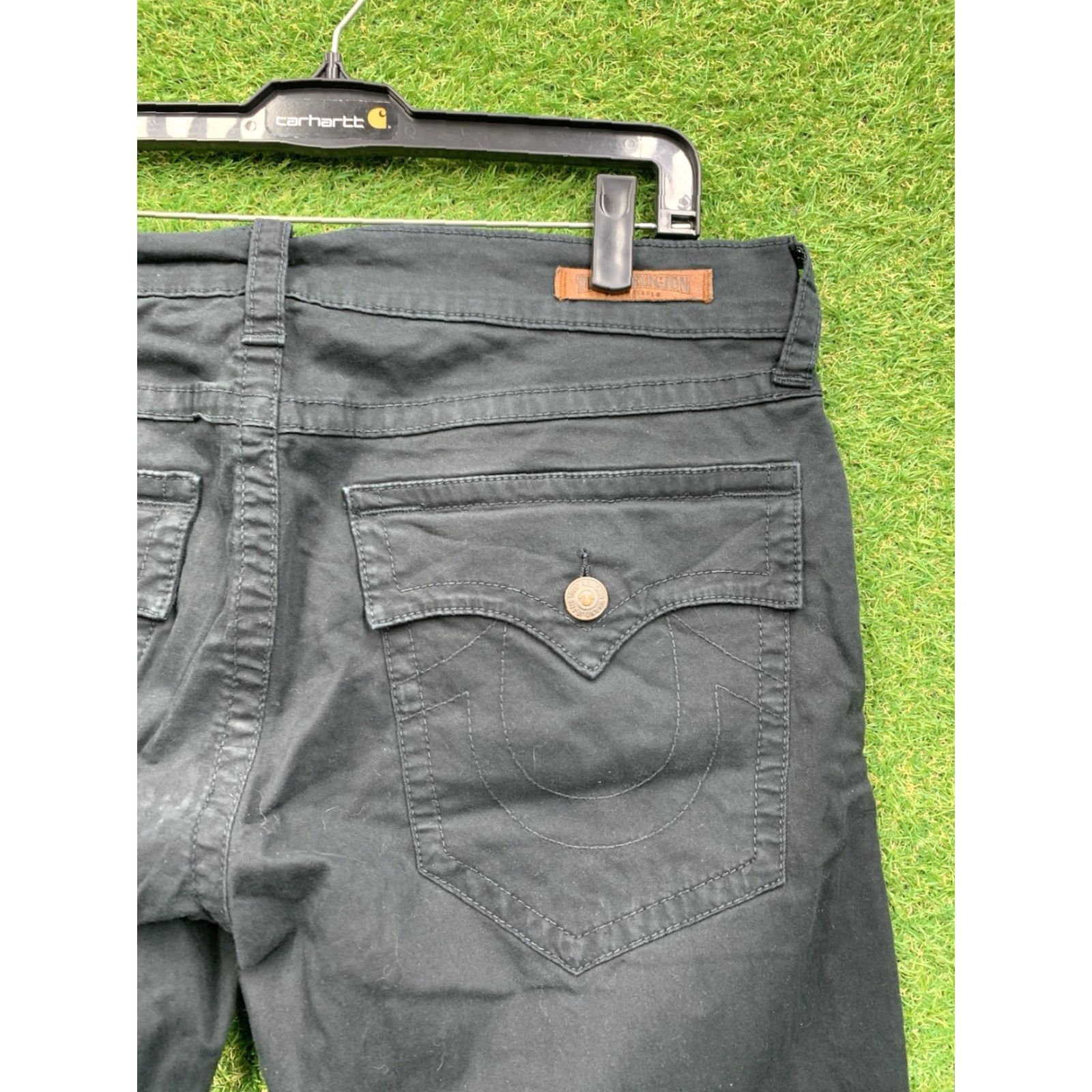 True Religion VINTAGE True Religion Jeans Mens 36 Ricky Flat Pockets Relaxed Straight Black Denim Y2K Size US 36 / EU 52 - 3 Thumbnail