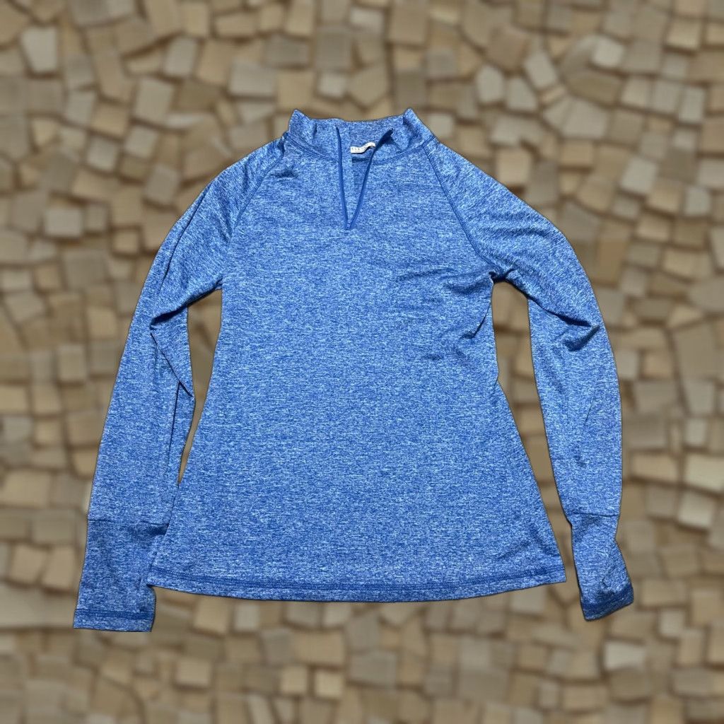 Vintage ELESOL Shirt Women’s Size Small Blue Long Sleeve 1/4 Zip Up Pullover Casual Modern Size S / US 4 / IT 40 - 1 Thumbnail