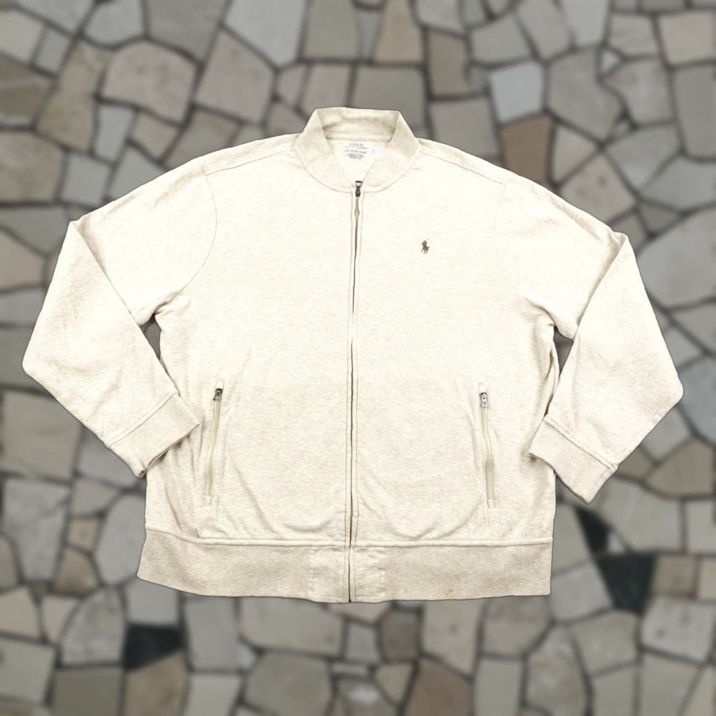 Polo Ralph Lauren Polo Ralph Lauren VINTAGE Bomber Jacket Mens 2XL Beige Full Zip Outdoor Sweatshirt Coat Size US XXL / EU 58 / 5 - 1 Thumbnail