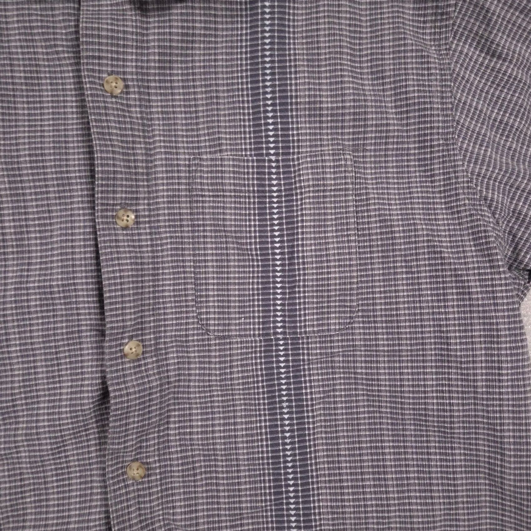 Vintage VINTAGE NorthCrest Shirt Mens L Gray Check Button Front Short Sleeve Casual Size US L / EU 52-54 / 3 - 4 Thumbnail
