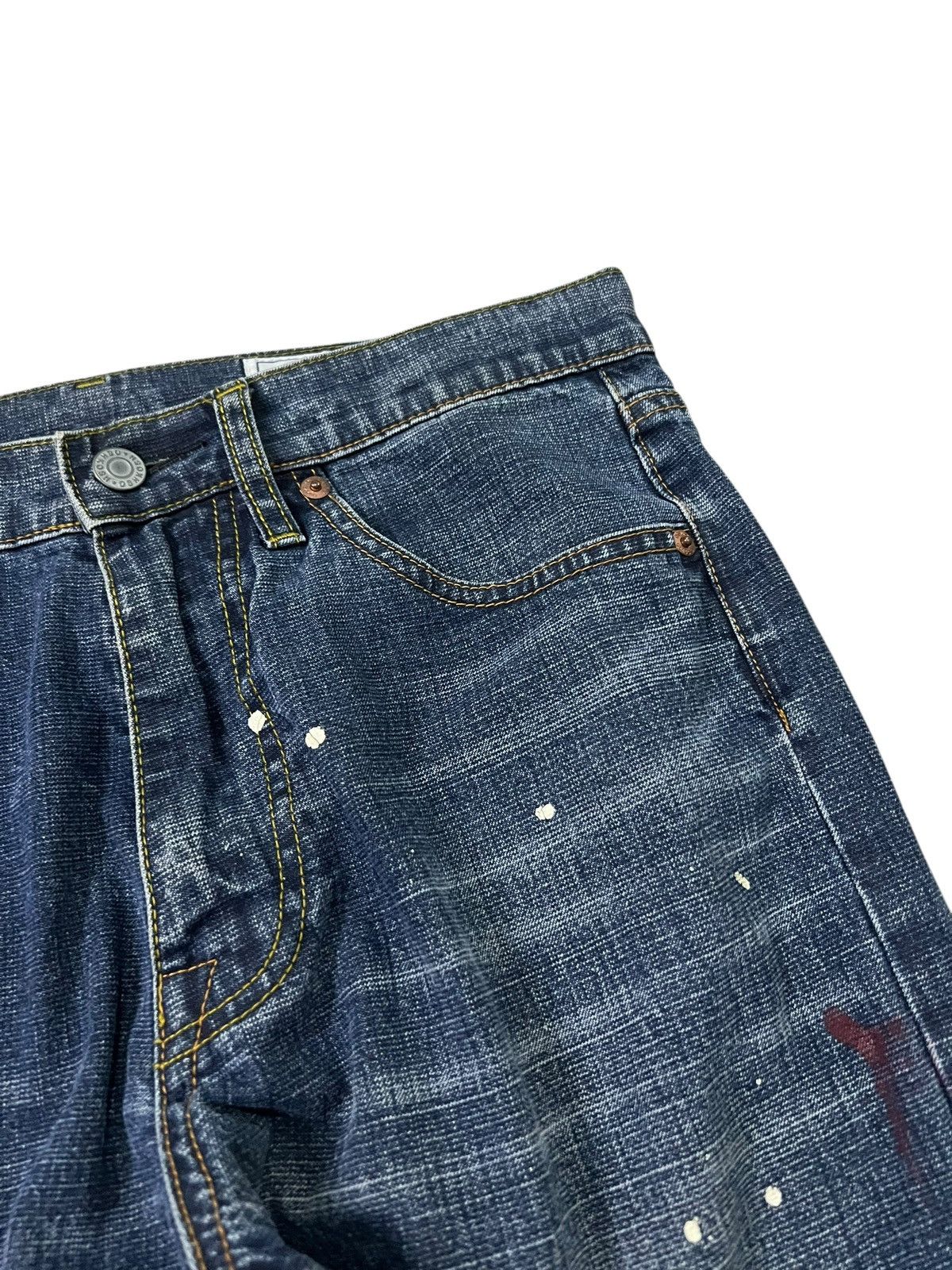 If Six Was Nine × Le Grande Bleu (L.G.B.) × Oshkosh Vintage 90’s Oshkosh Distress Painter Punk Jeans Size US 30 / EU 46 - 8 Thumbnail
