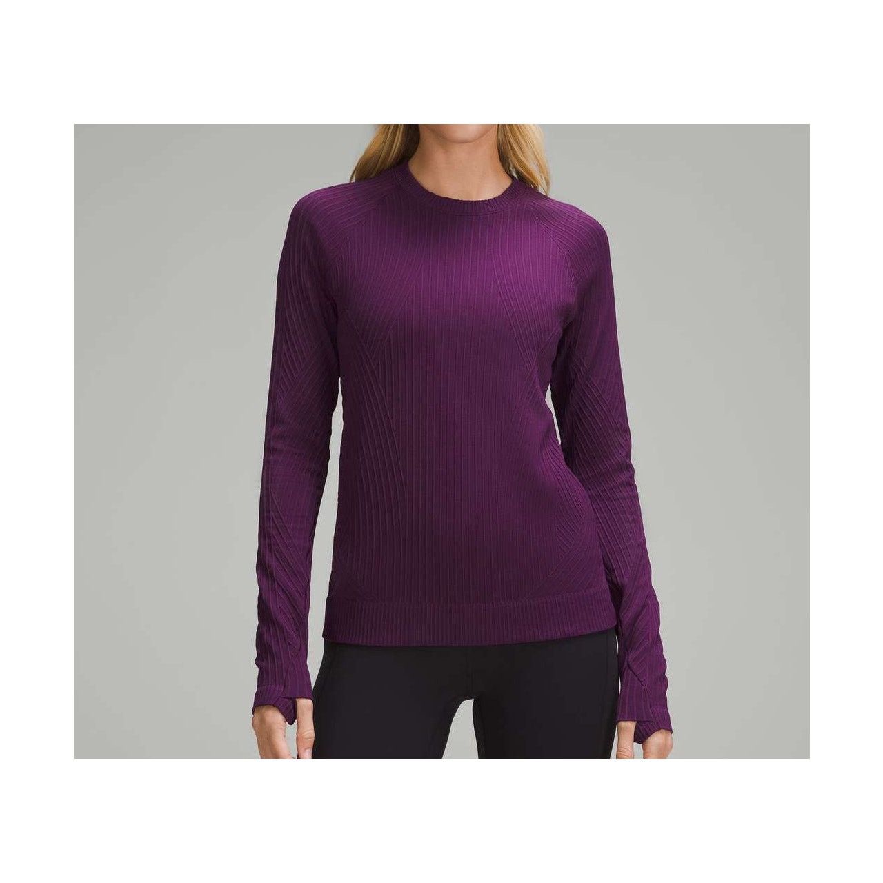 Lululemon LULULEMON Rest Less Pullover Purple Ribbed Sweater Sz 2 $109 Size XS / US 0-2 / IT 36-38 - 2 Thumbnail