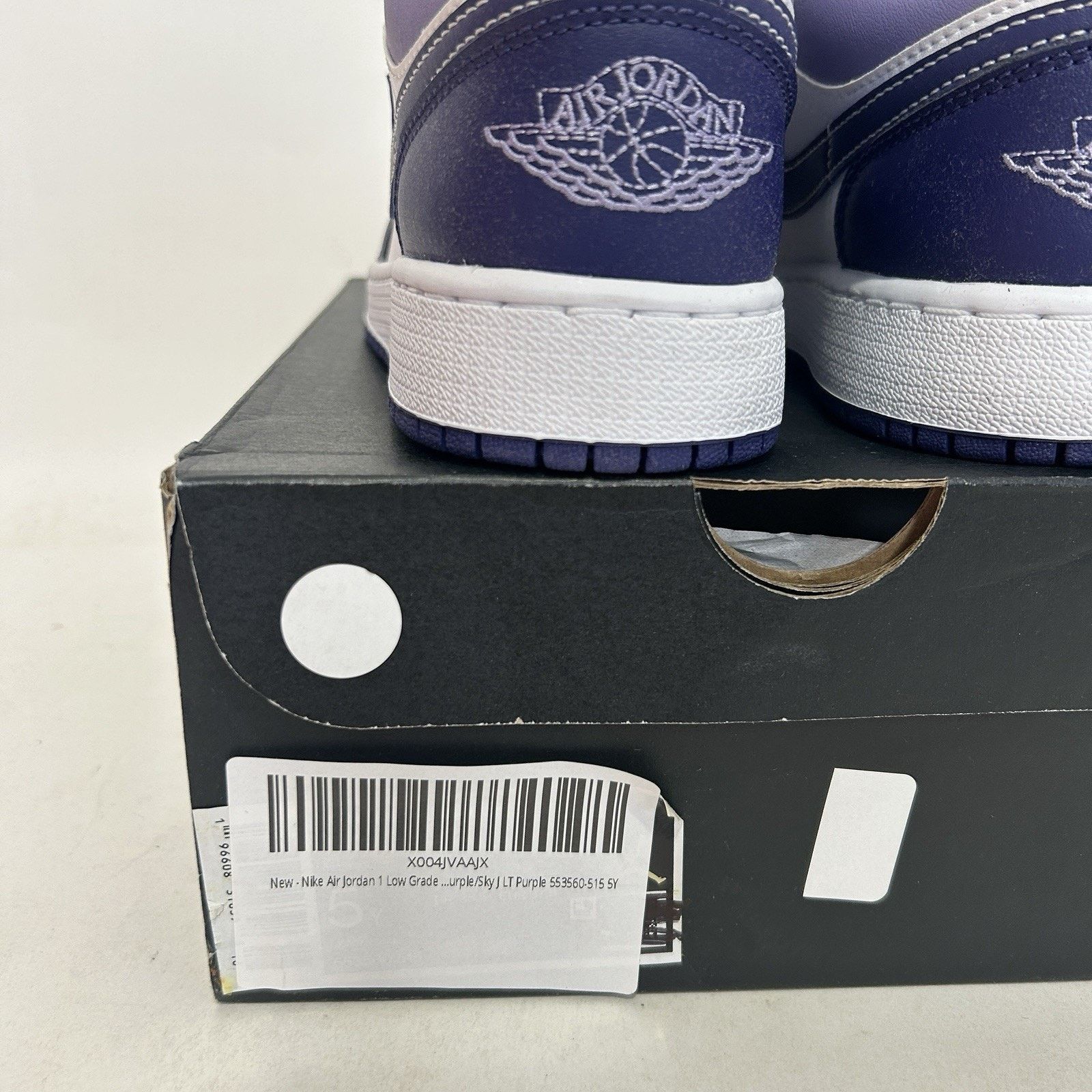Jordan Brand Nike Air Jordan 1 Low Retro GS “Blueberry/Sky Purple” 553560 Size US 6.5 / IT 36.5 - 5 Thumbnail