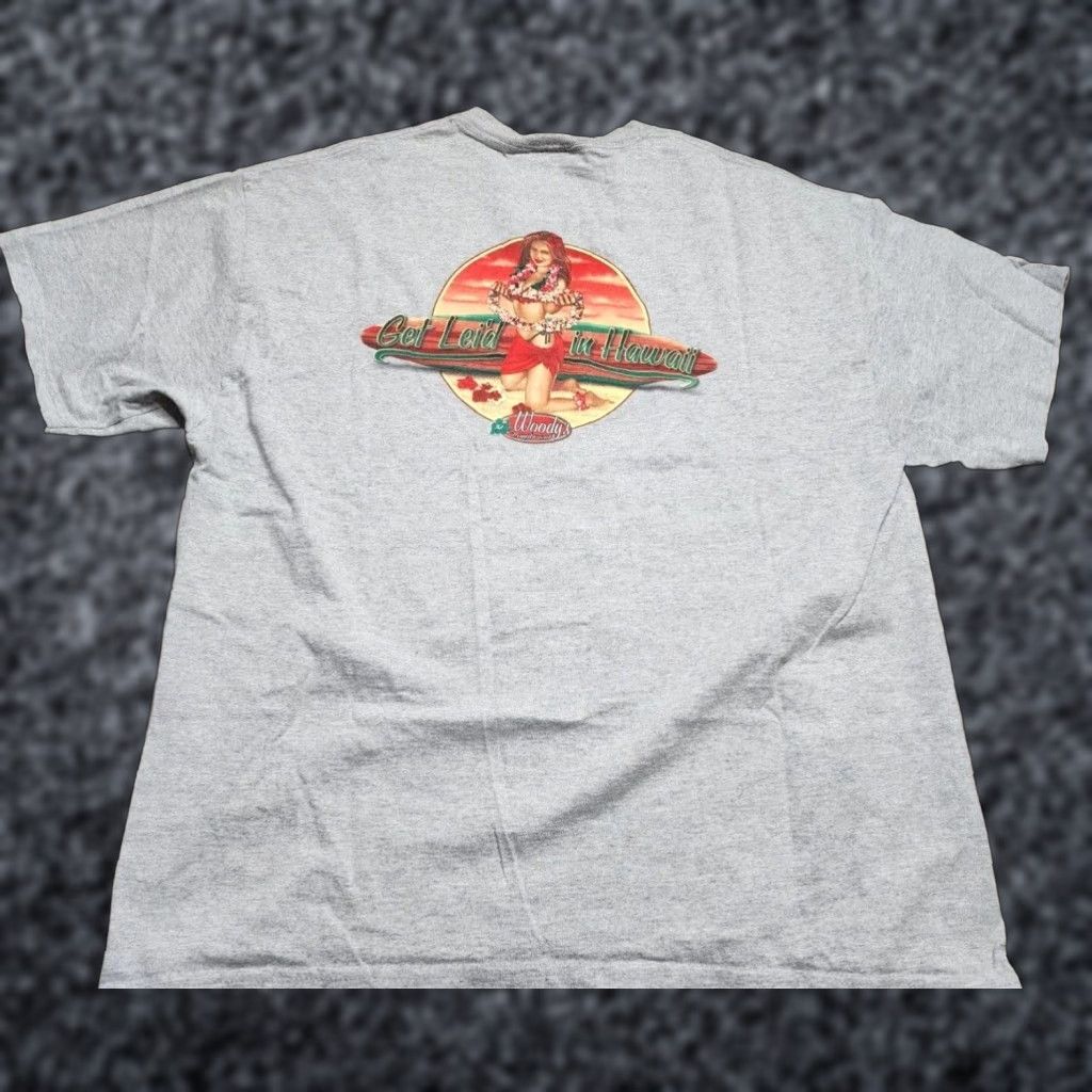 Hanes VINTAGE Woodys Longboards Graphic T Shirt XL Gray Mens 90s Hawaii Size US XL / EU 56 / 4 - 1 Thumbnail