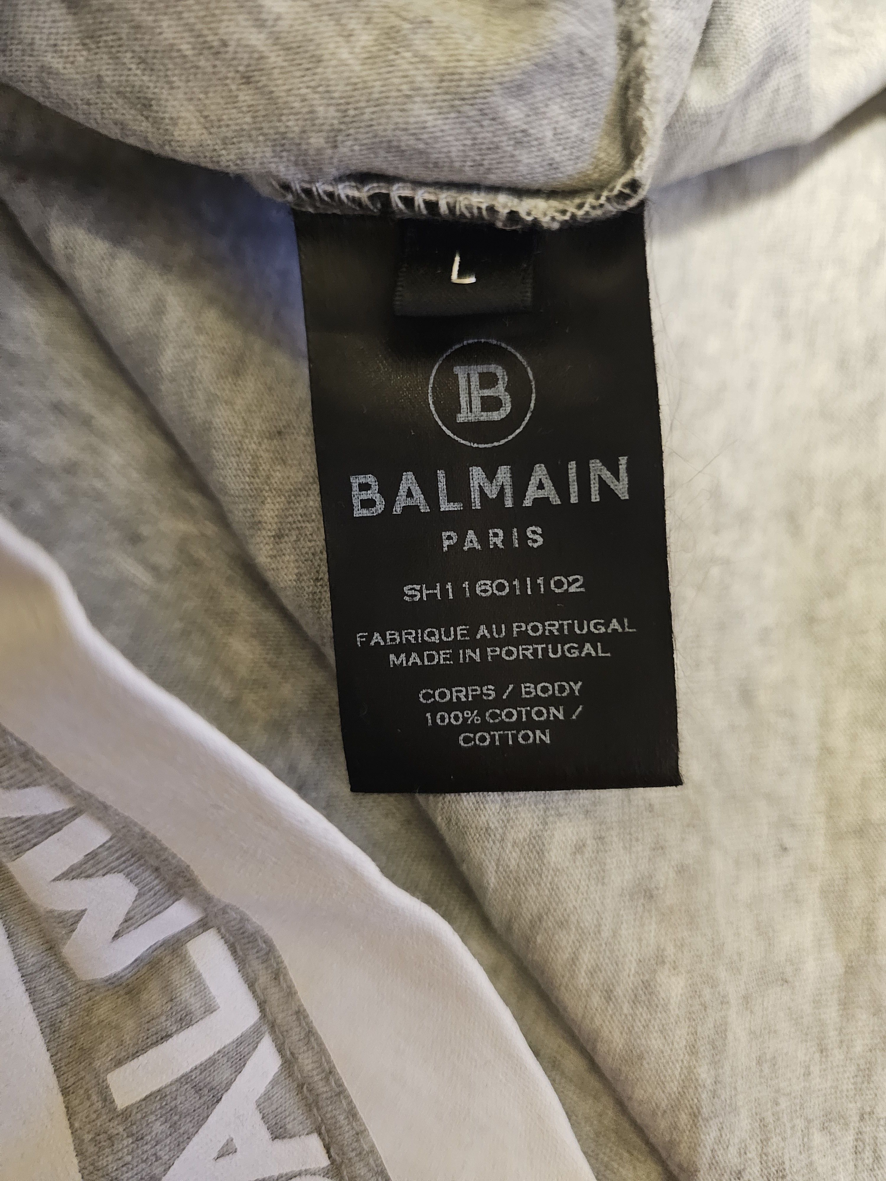 Balmain Balmain Men's Gray T-Shirt Size L Size US L / EU 52-54 / 3 - 5 Thumbnail