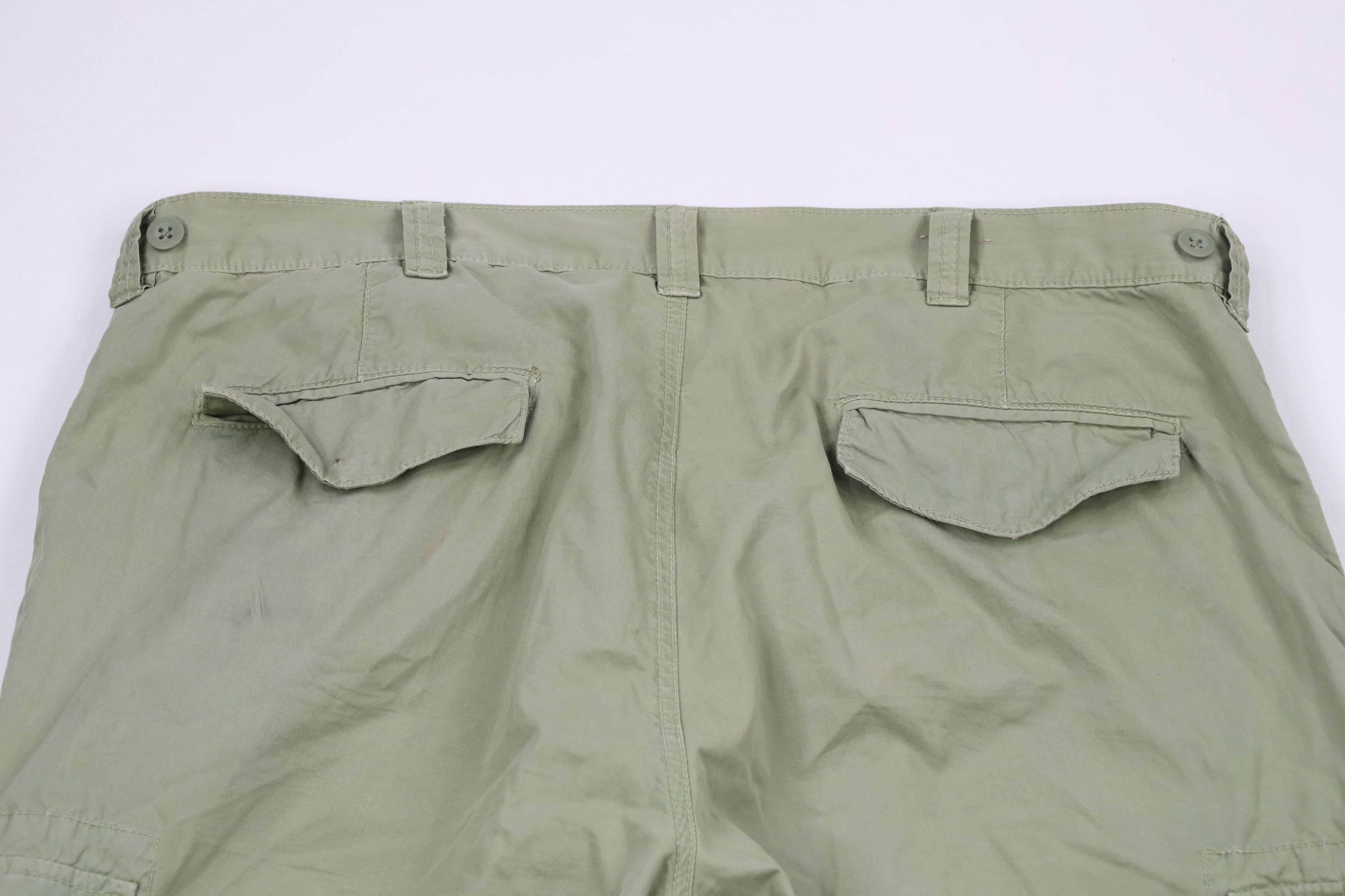 Ralph Lauren × Vintage Vintage 90s Ralph Lauren Military Wide Leg Cargo Pants Green Size US 40 / EU 56 - 13 Thumbnail