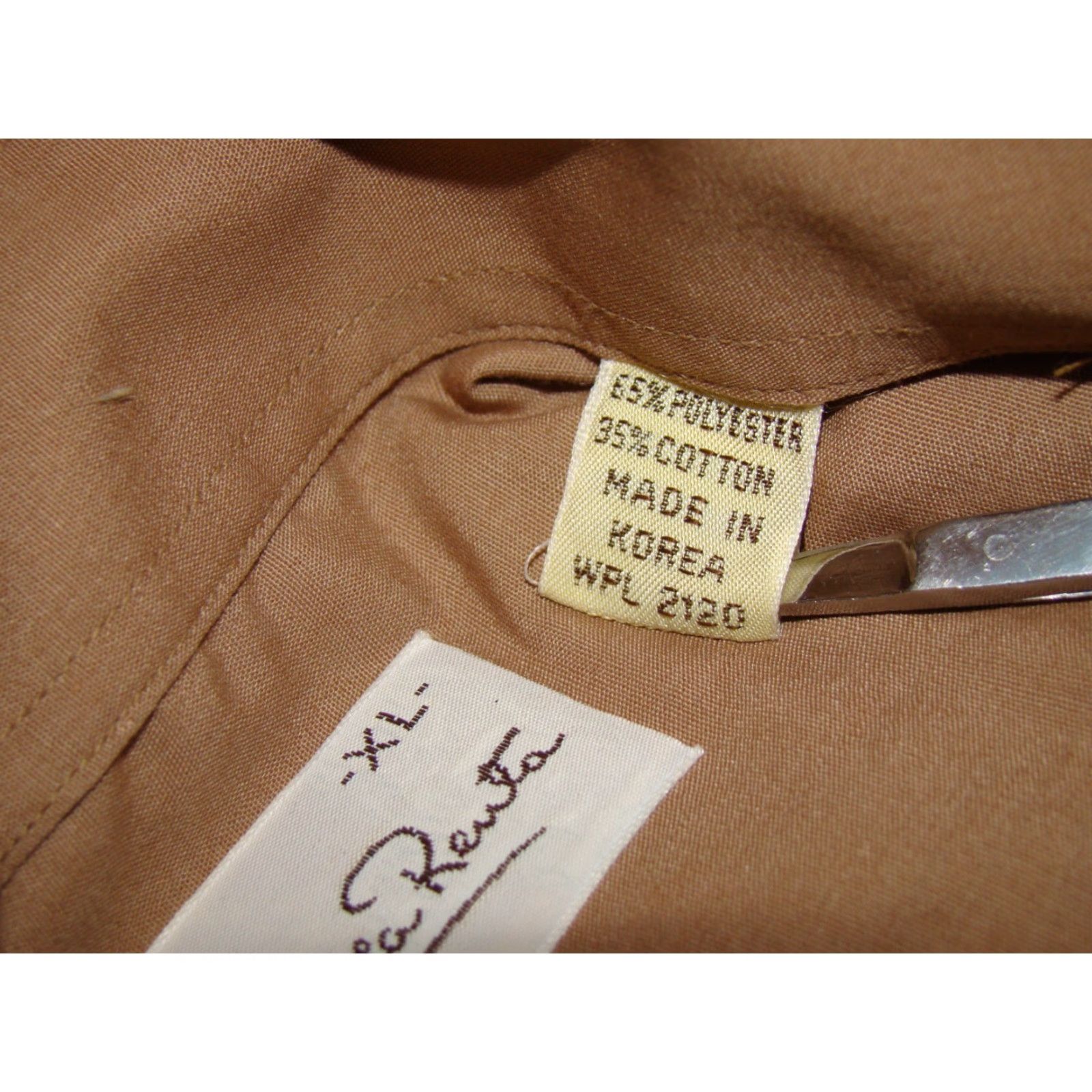 Oscar De La Renta VINTAGE Oscar De La Renta Mens XL Safari Style Epaulets Brown Button Down Shirt Size US XL / EU 56 / 4 - 5 Thumbnail