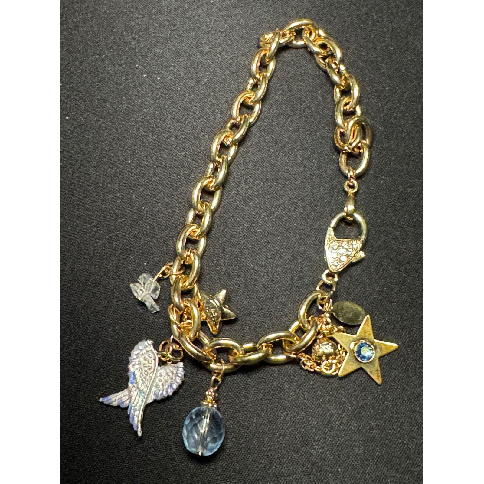 Other Vintage Kirks Folly Charm Bracelet Gold Tone 8.5in Size ONE SIZE - 1 Thumbnail