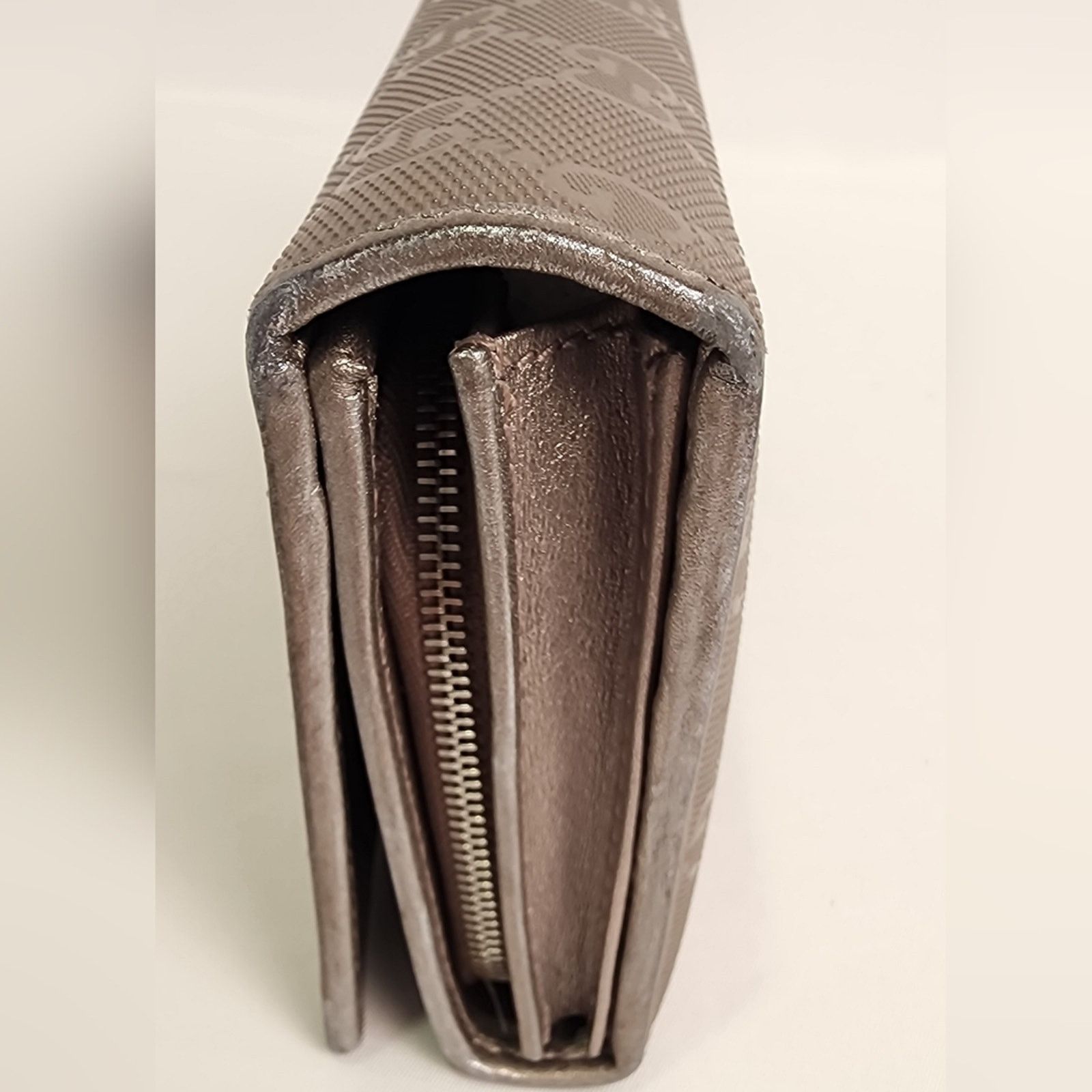 Gucci Gucci GG Imprime Continental Wallet Metallic Silver/Grey WOC Size ONE SIZE - 8 Thumbnail