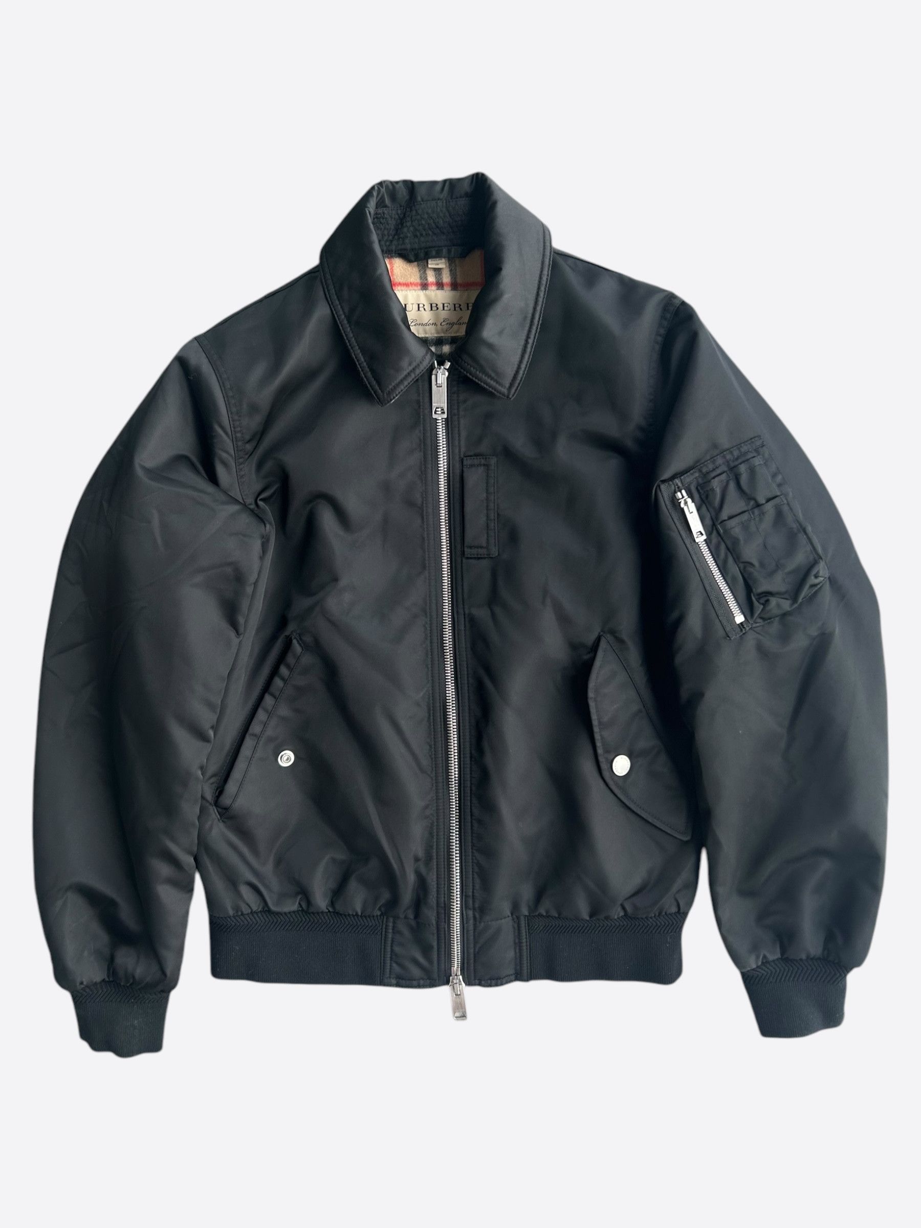 Burberry Burberry Black Bomber Jacket Size US M / EU 48-50 / 2 - 1 Thumbnail
