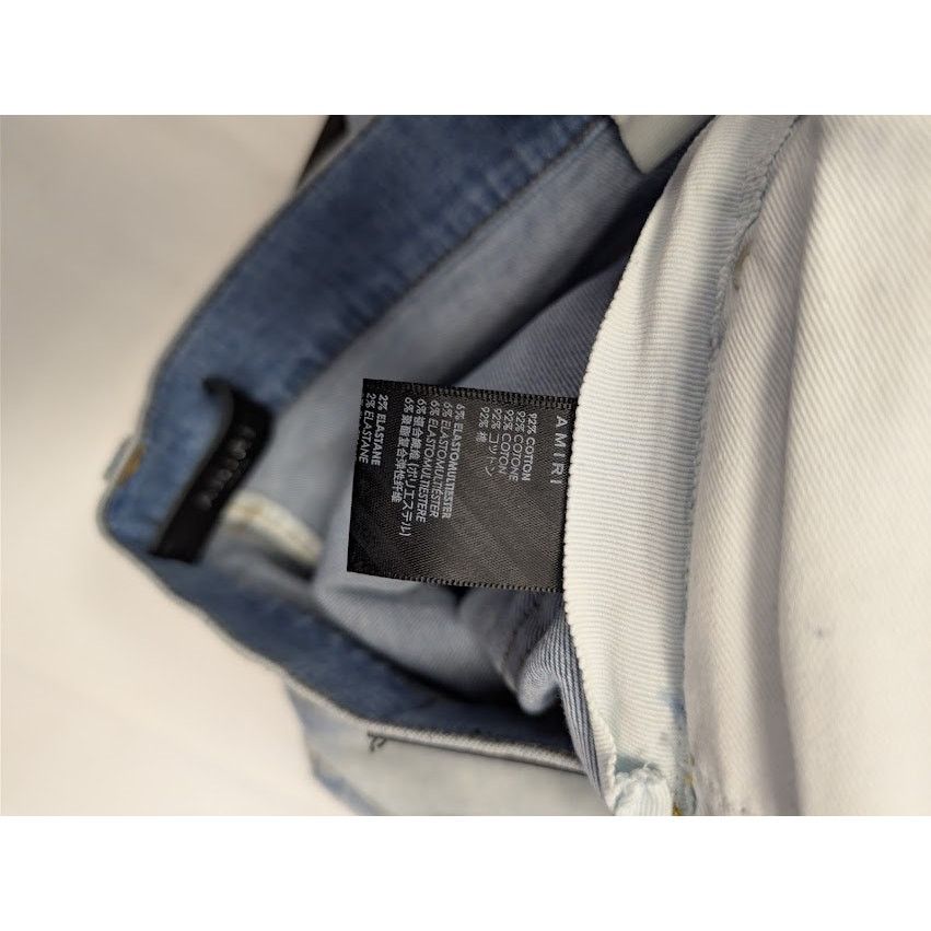 Amiri o1rshd1 MA Drip Skinny Denim Jeans in Light Indigo 32 Size US 32 / EU 48 - 19 Thumbnail
