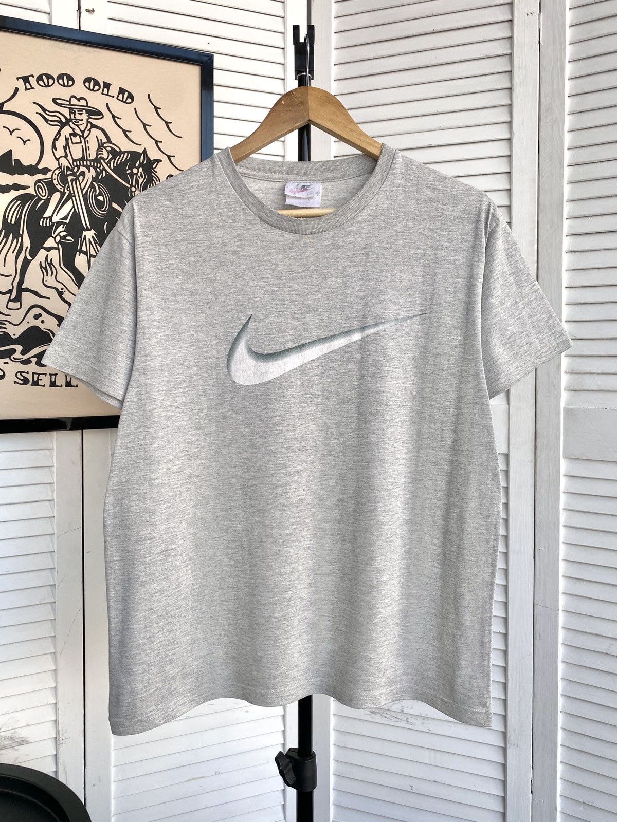 Nike × Vintage Nike Vintage Center Big Swoosh Logo Tee Shirt Y2K Size US L / EU 52-54 / 3 - 1 Thumbnail